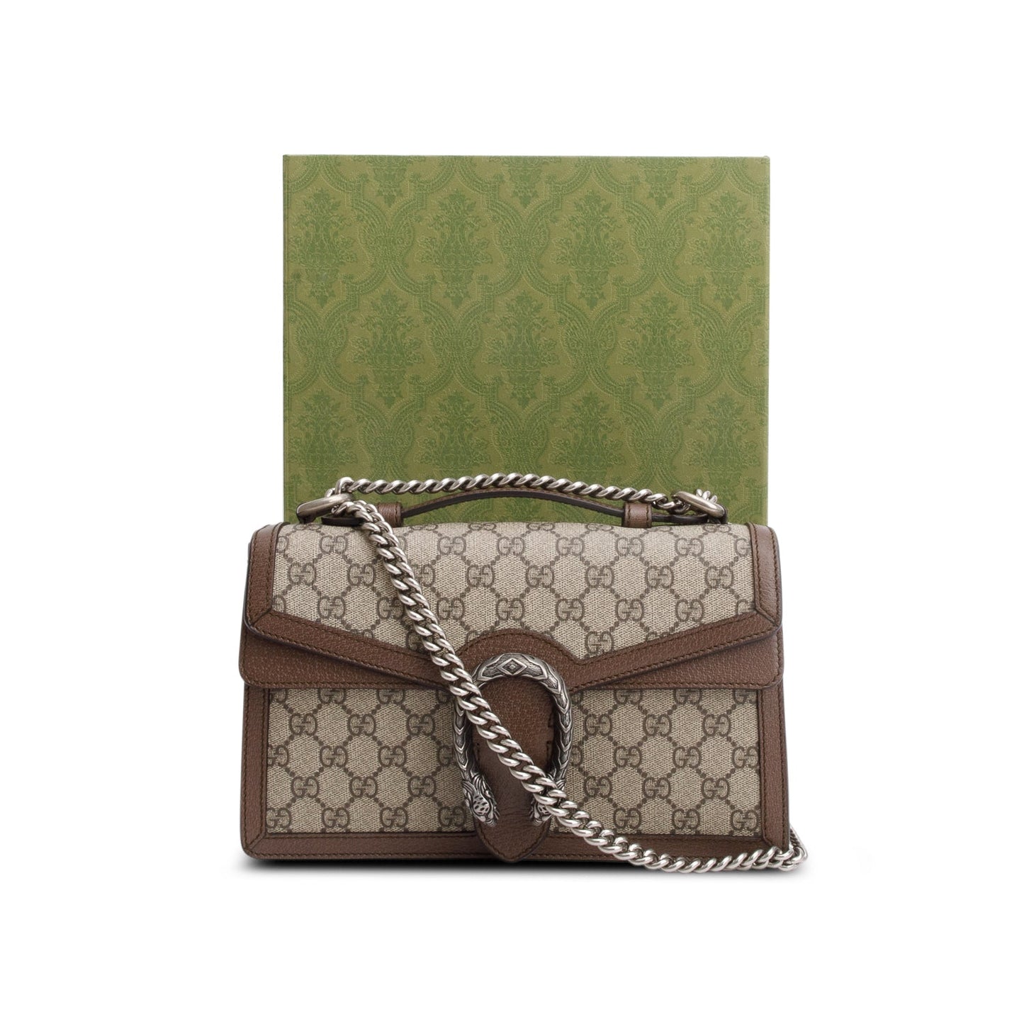 Gucci GG Supreme Monogram Textured Dollar Calfskin Top Handle Dionysus Bag