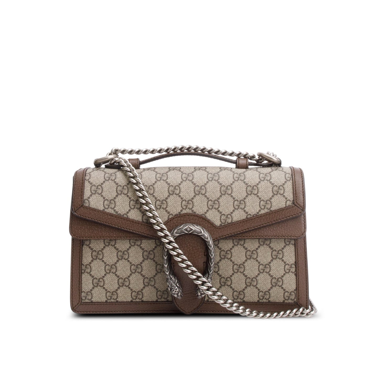 Gucci GG Supreme Monogram Textured Dollar Calfskin Top Handle Dionysus Bag
