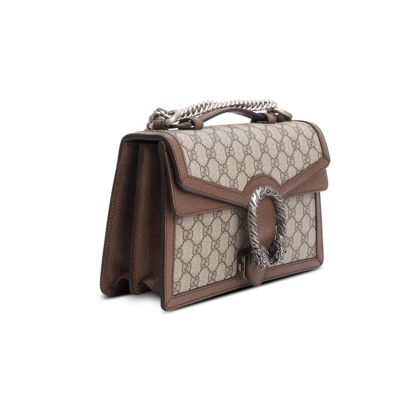 Gucci GG Supreme Monogram Textured Dollar Calfskin Top Handle Dionysus Bag