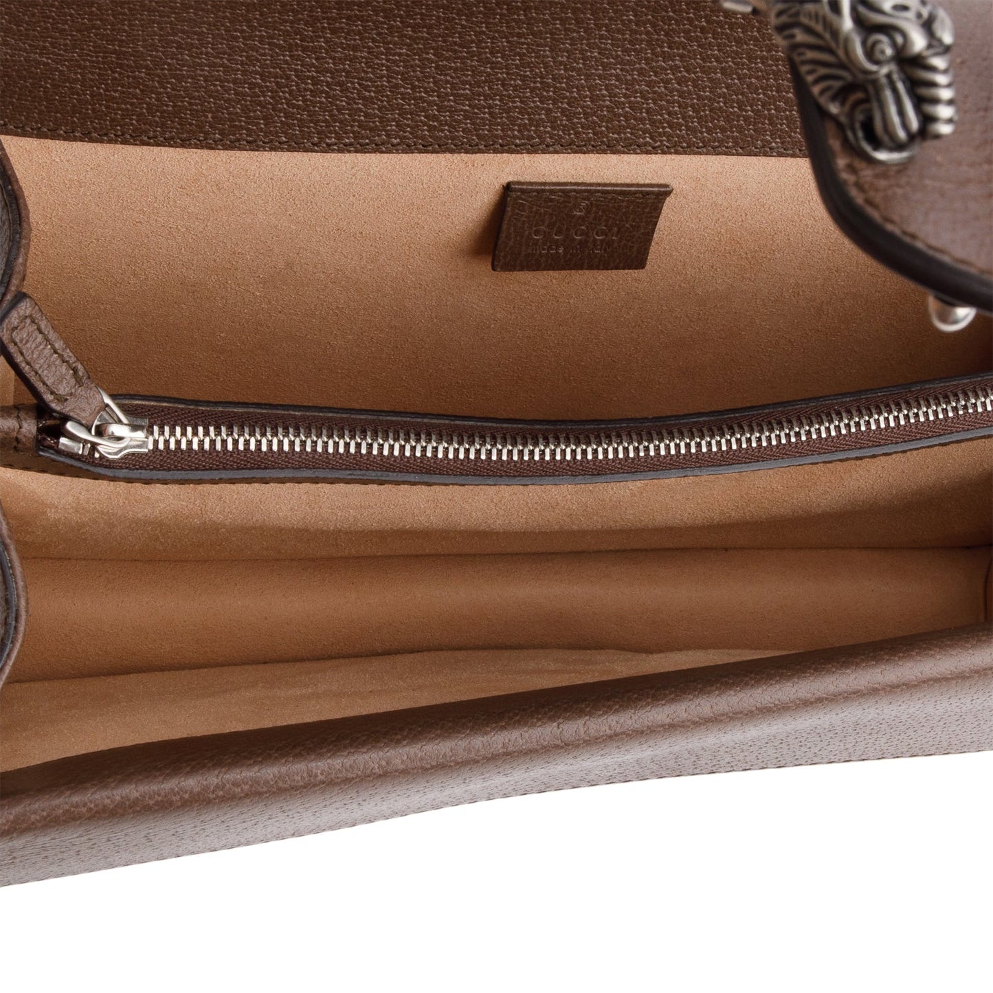 Gucci GG Supreme Monogram Textured Dollar Calfskin Top Handle Dionysus Bag