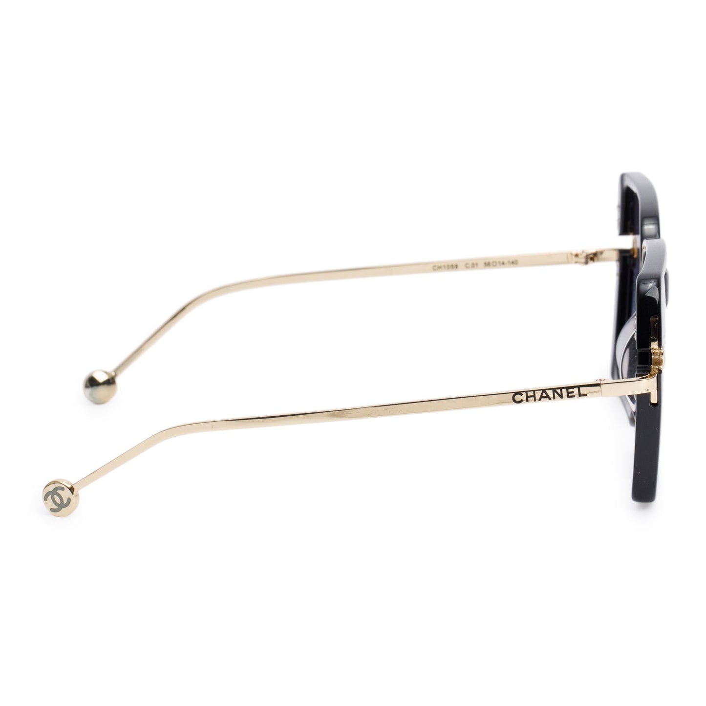 Chanel CH1059 Black Acetate Interlocking CC Logo Square Sunglasses