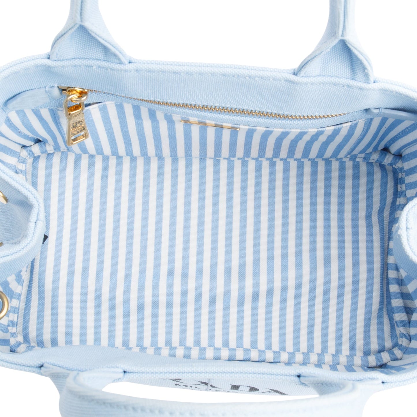 Prada Blue Canvas Small Canapa Logo Tote