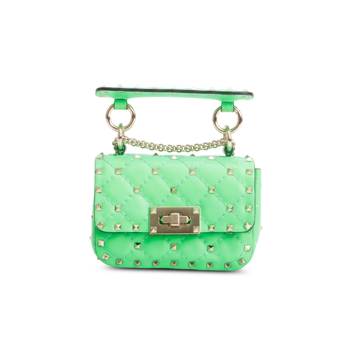 Valentino Green Calfskin Mini Rockstud Spike Shoulder Bag