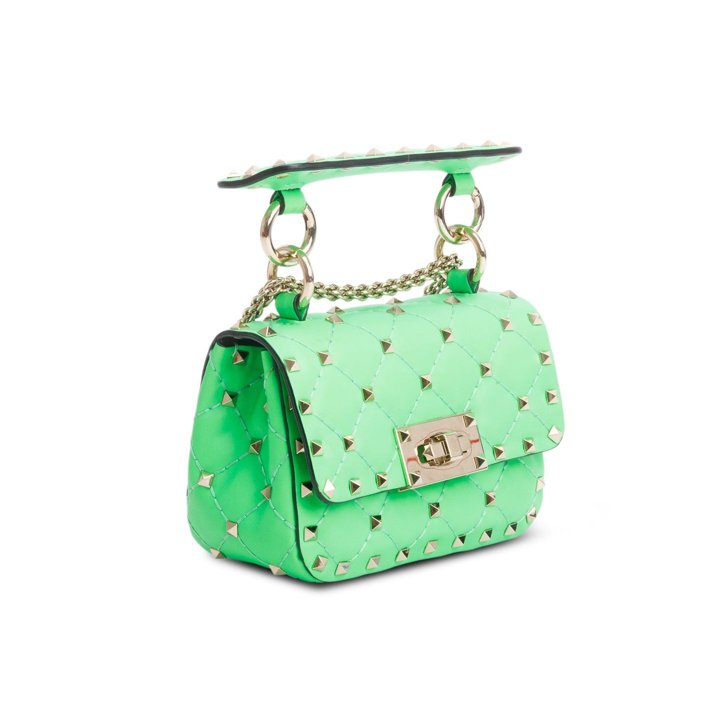Valentino Green Calfskin Mini Rockstud Spike Shoulder Bag