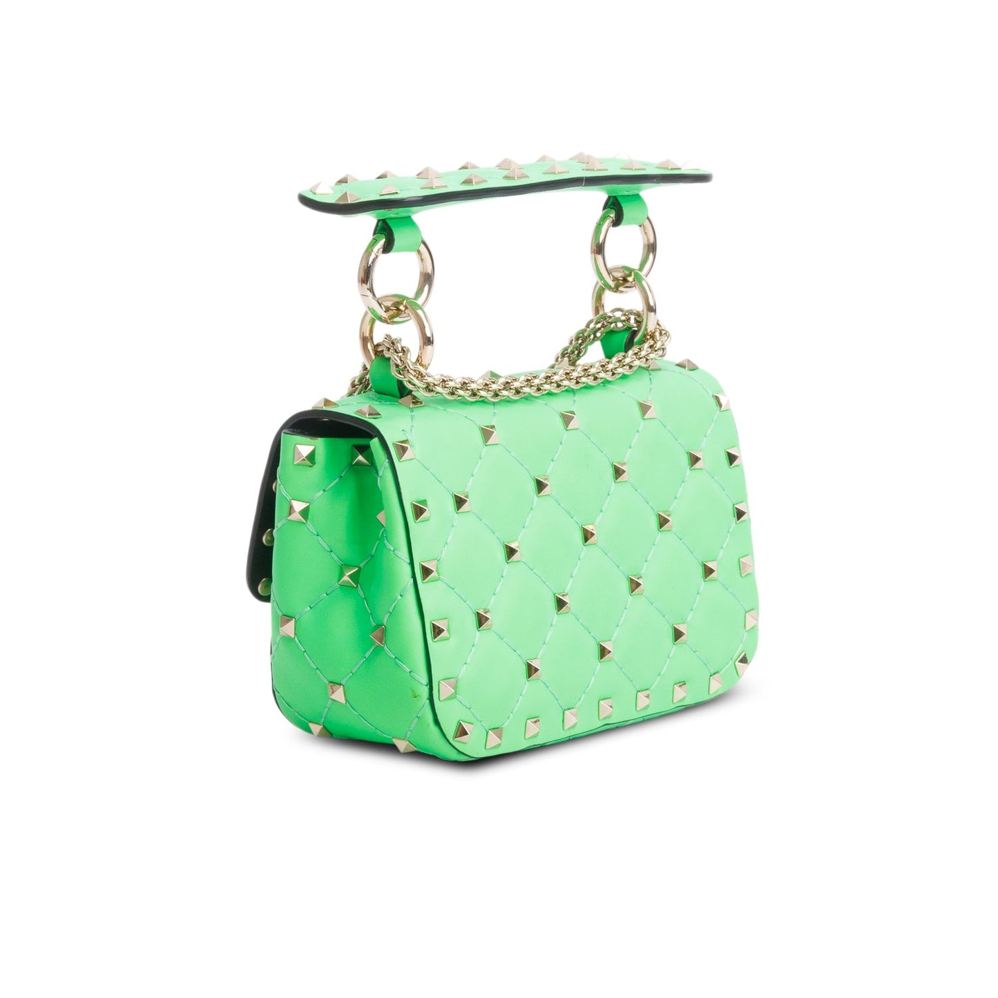Valentino Green Calfskin Mini Rockstud Spike Shoulder Bag