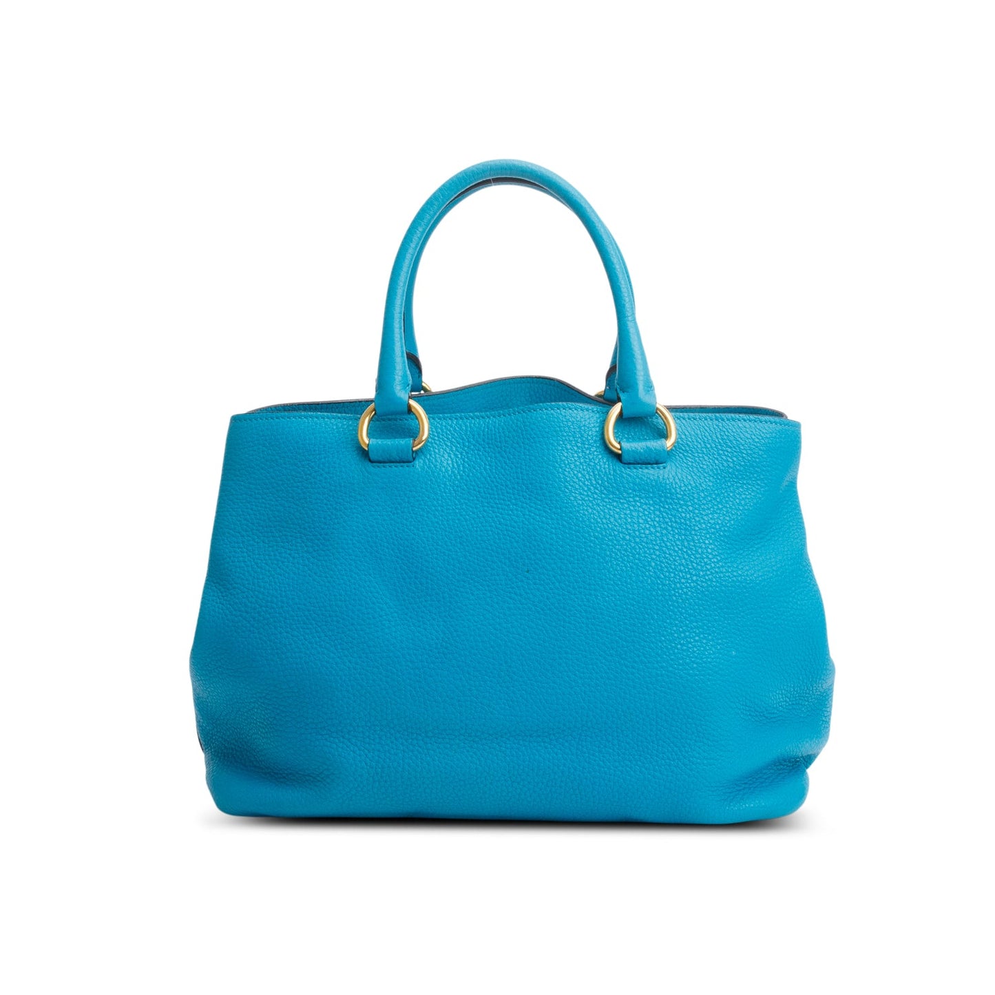 Prada Blue Vitello Daino Convertible Tote