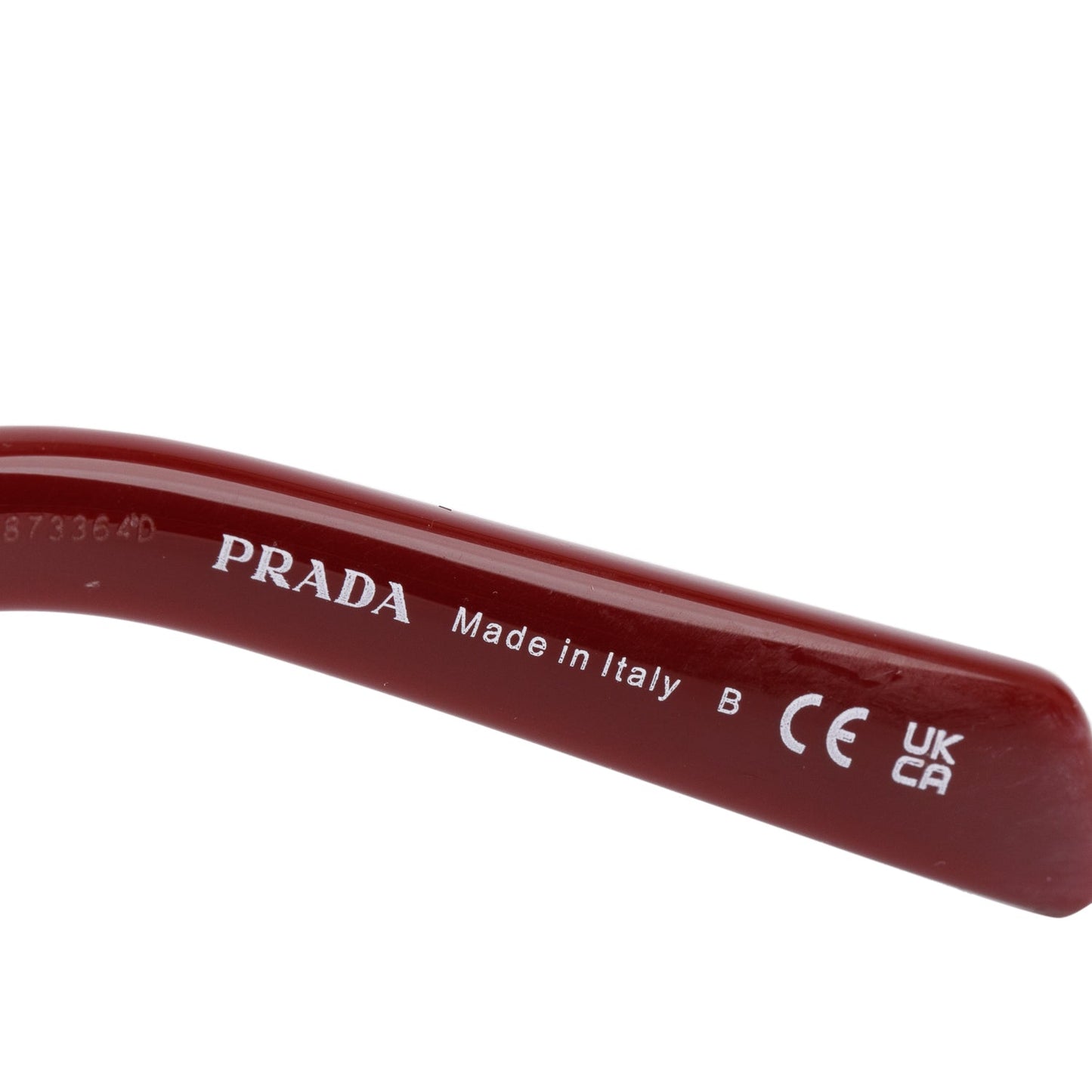 Prada SPR09Z Black/Red Acetate Triangle Logo Rectangle Sunglasses