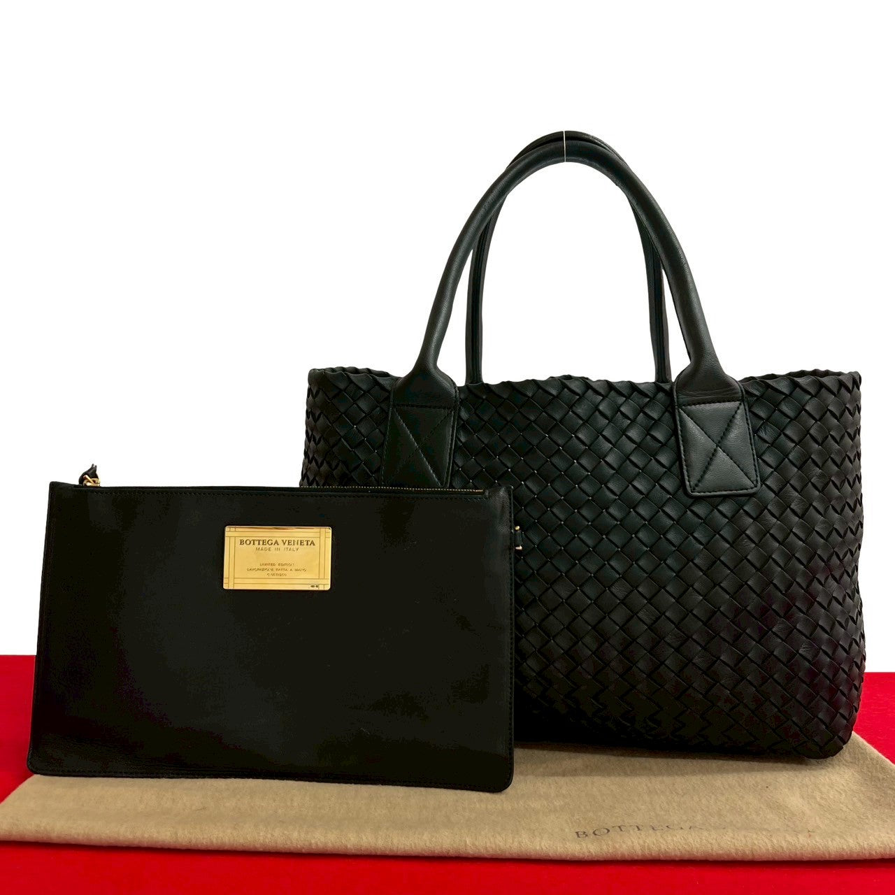 BOTTEGAVENETA Tote Bag leather black Hippo PM