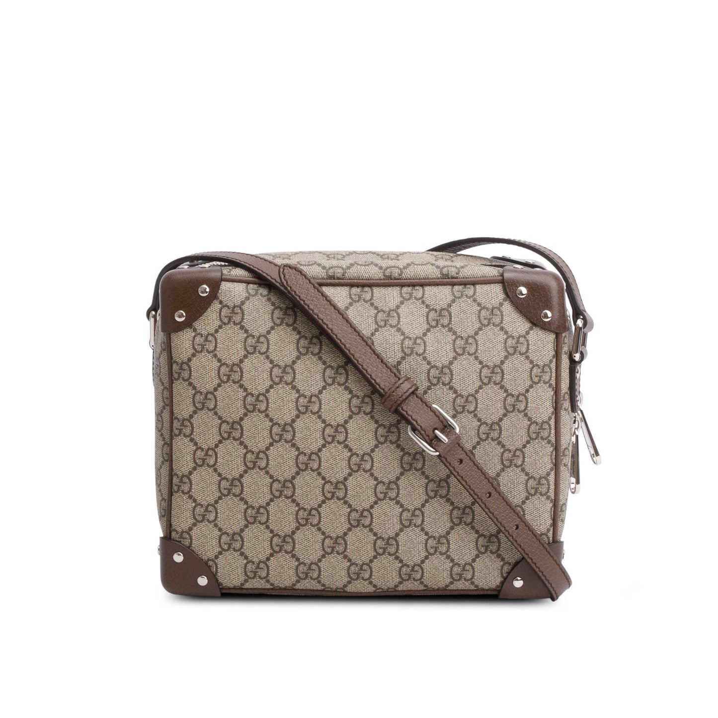 Gucci GG Supreme Monogram Textured Dollar Calfskin Soft Trunk Messenger Bag