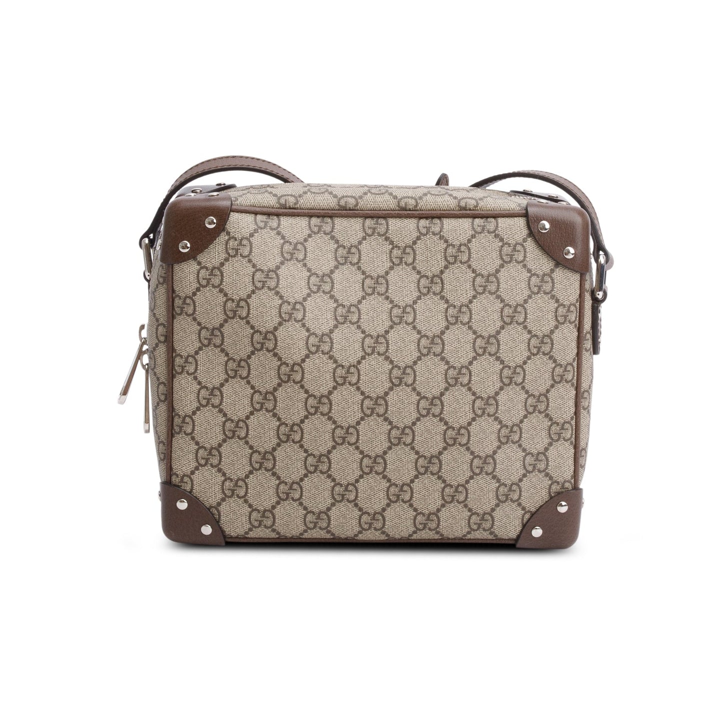 Gucci GG Supreme Monogram Textured Dollar Calfskin Soft Trunk Messenger Bag