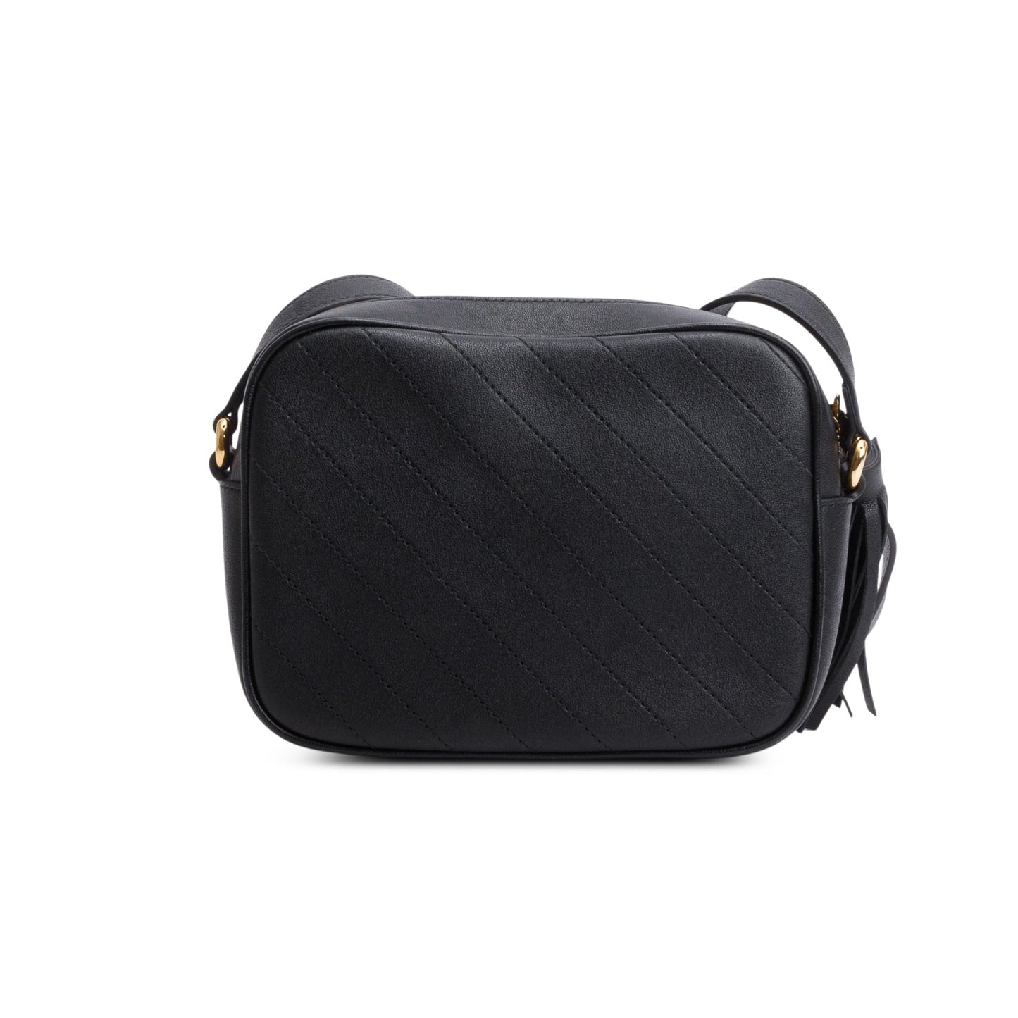 Gucci Black Calfskin Diagonal Stitched Small Blondie Shoulder Bag