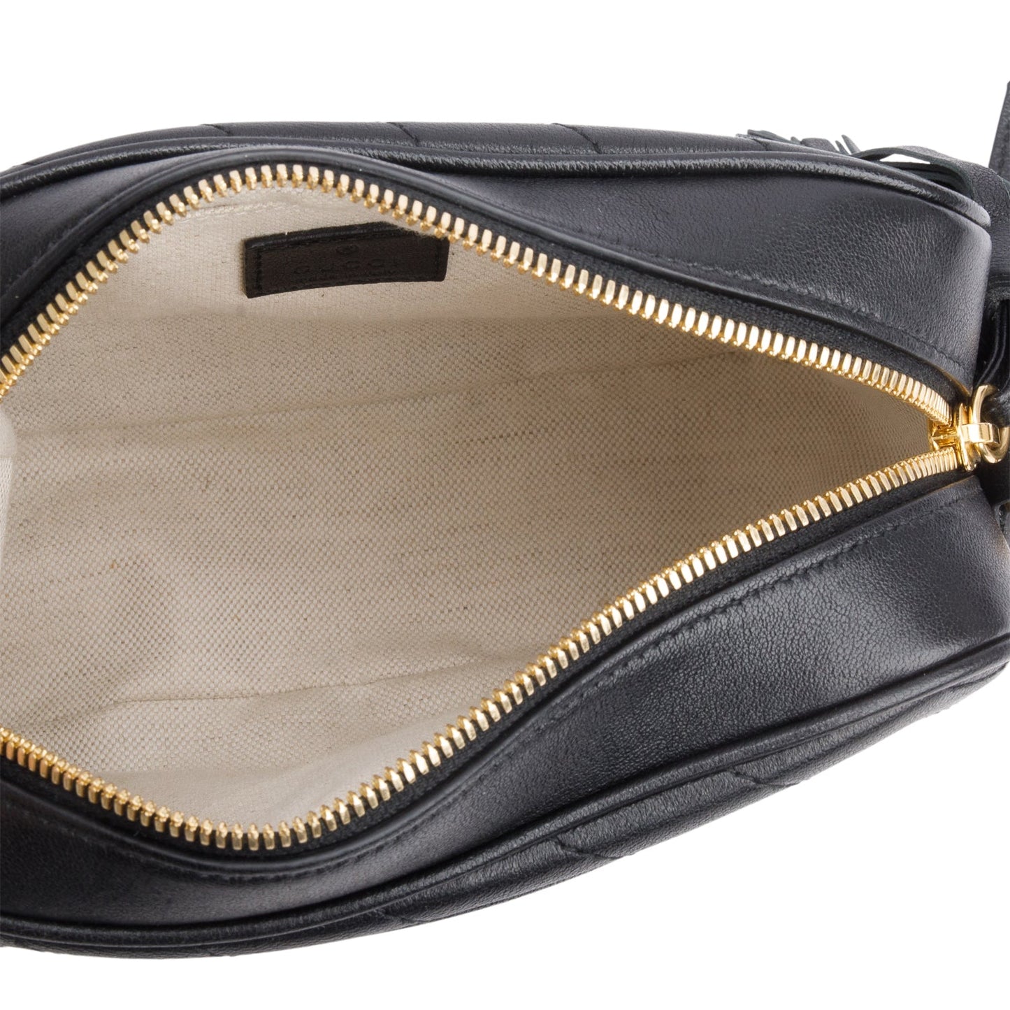 Gucci Black Calfskin Diagonal Stitched Small Blondie Shoulder Bag
