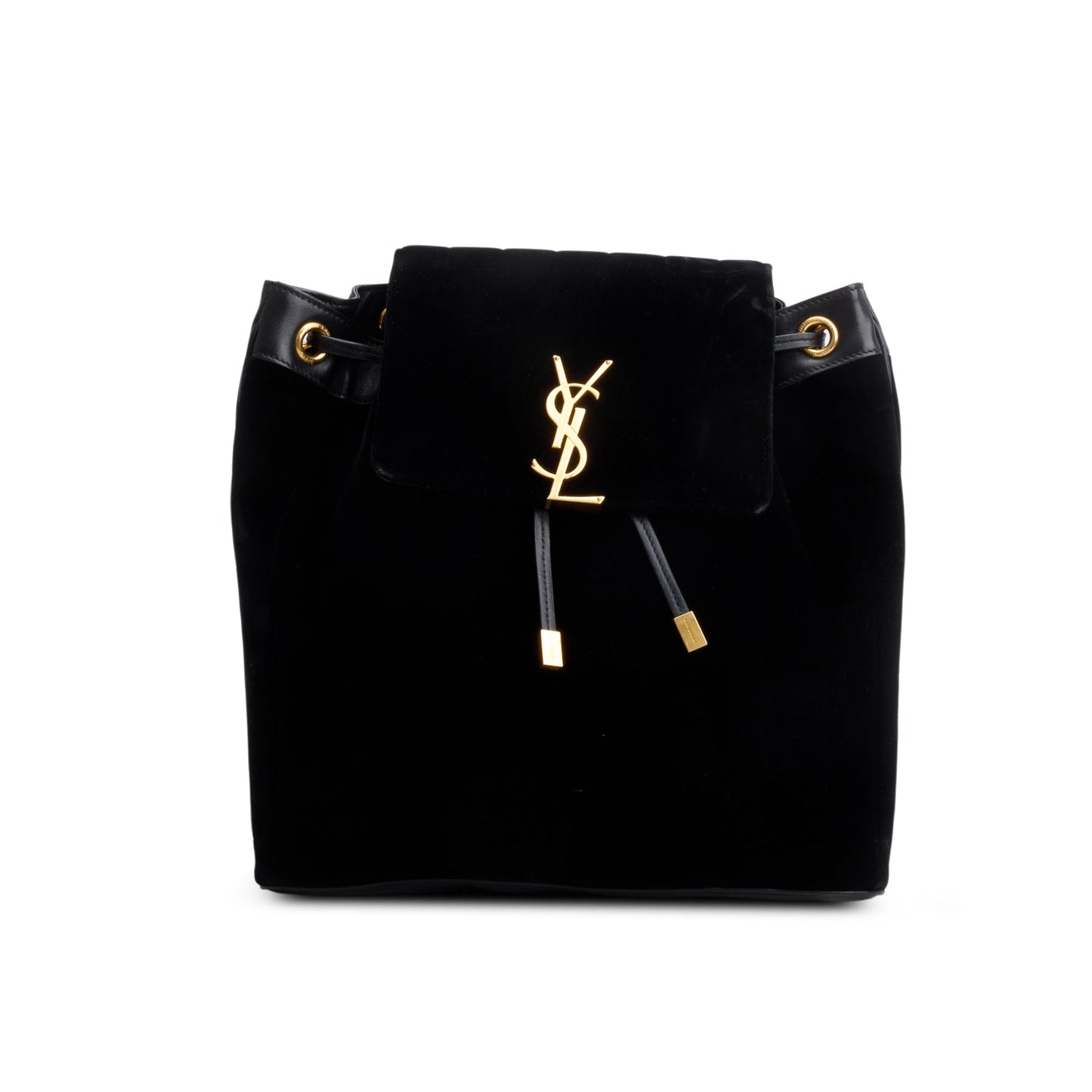 Saint Laurent Black Velvet Matelasse Vicky Backpack