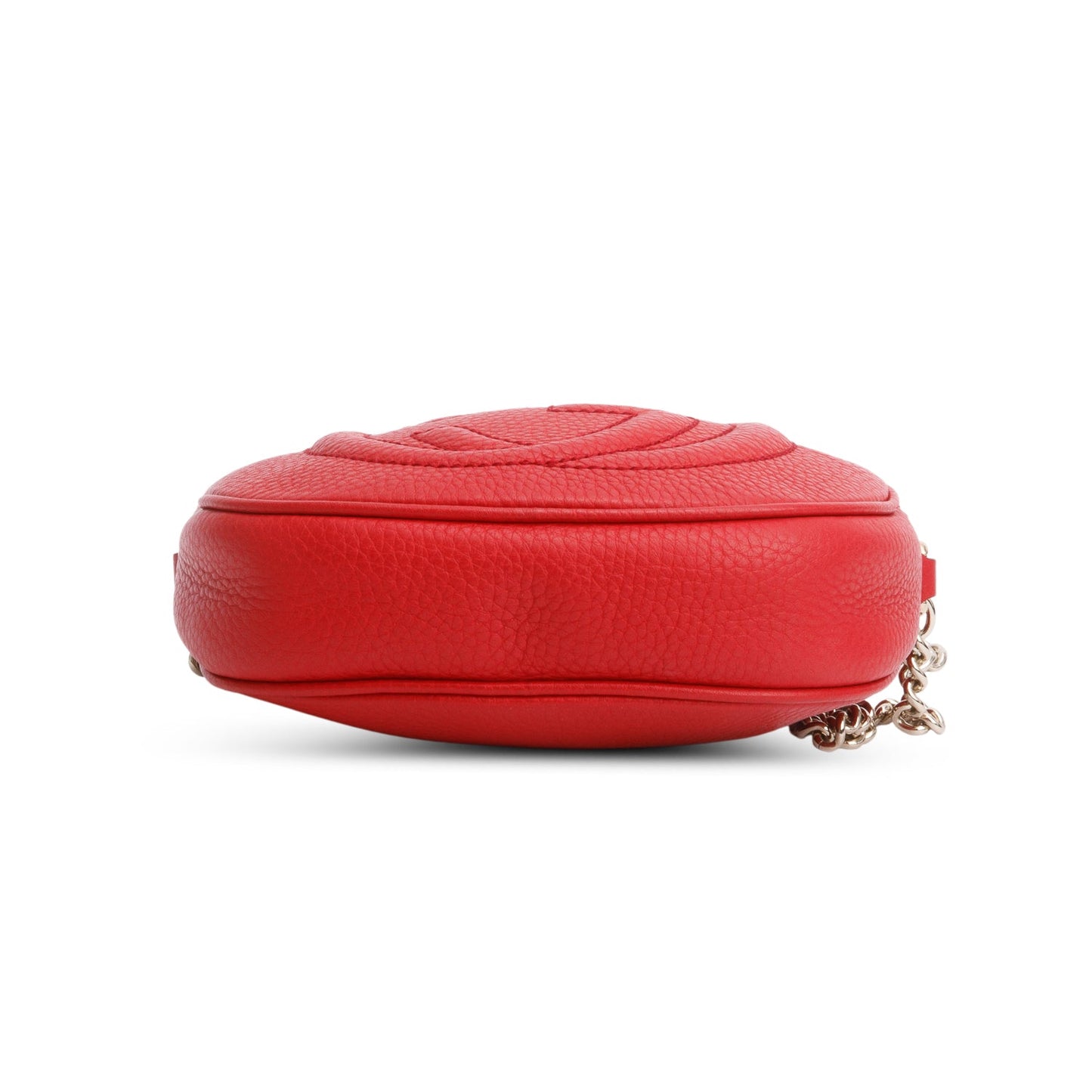 Gucci Red Pebbled Calfskin Mini Soho Chain Bag