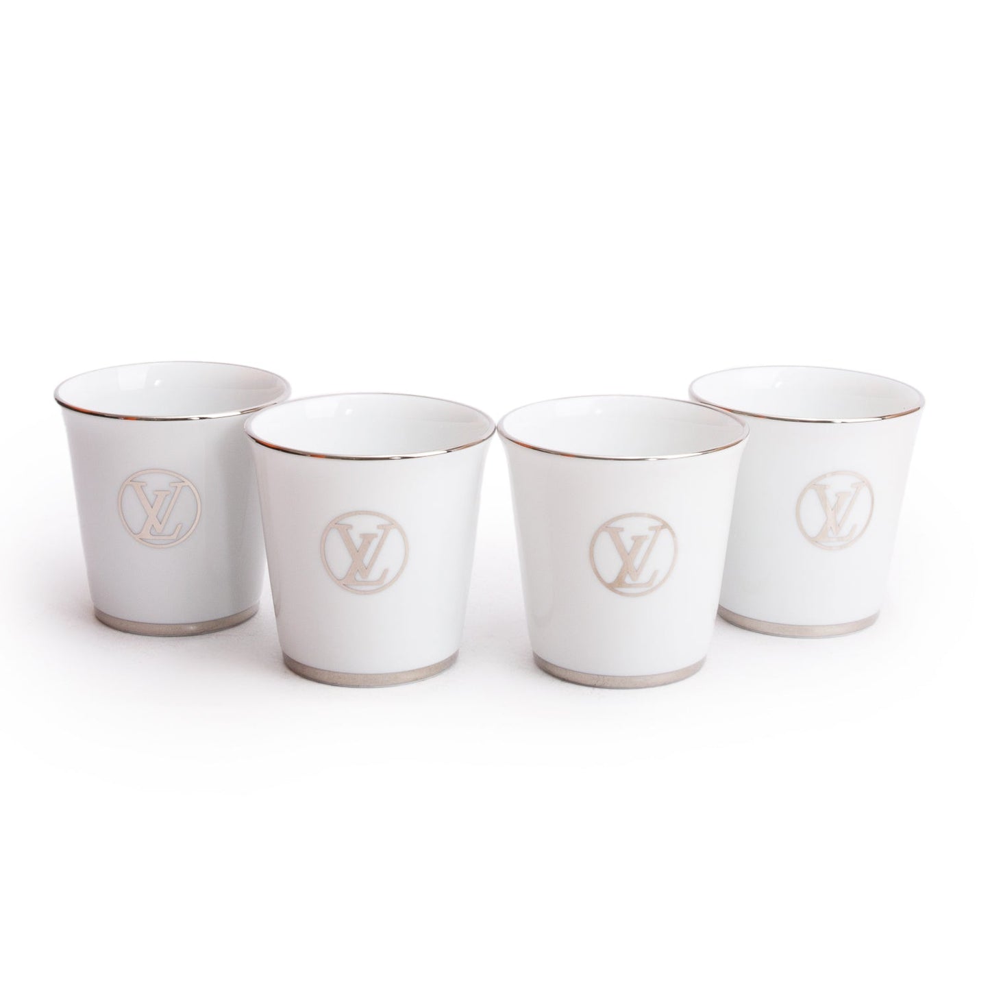 Louis Vuitton White & Multicolor Porcelaine Vivienne 4 Seasons Set of 4 Cups