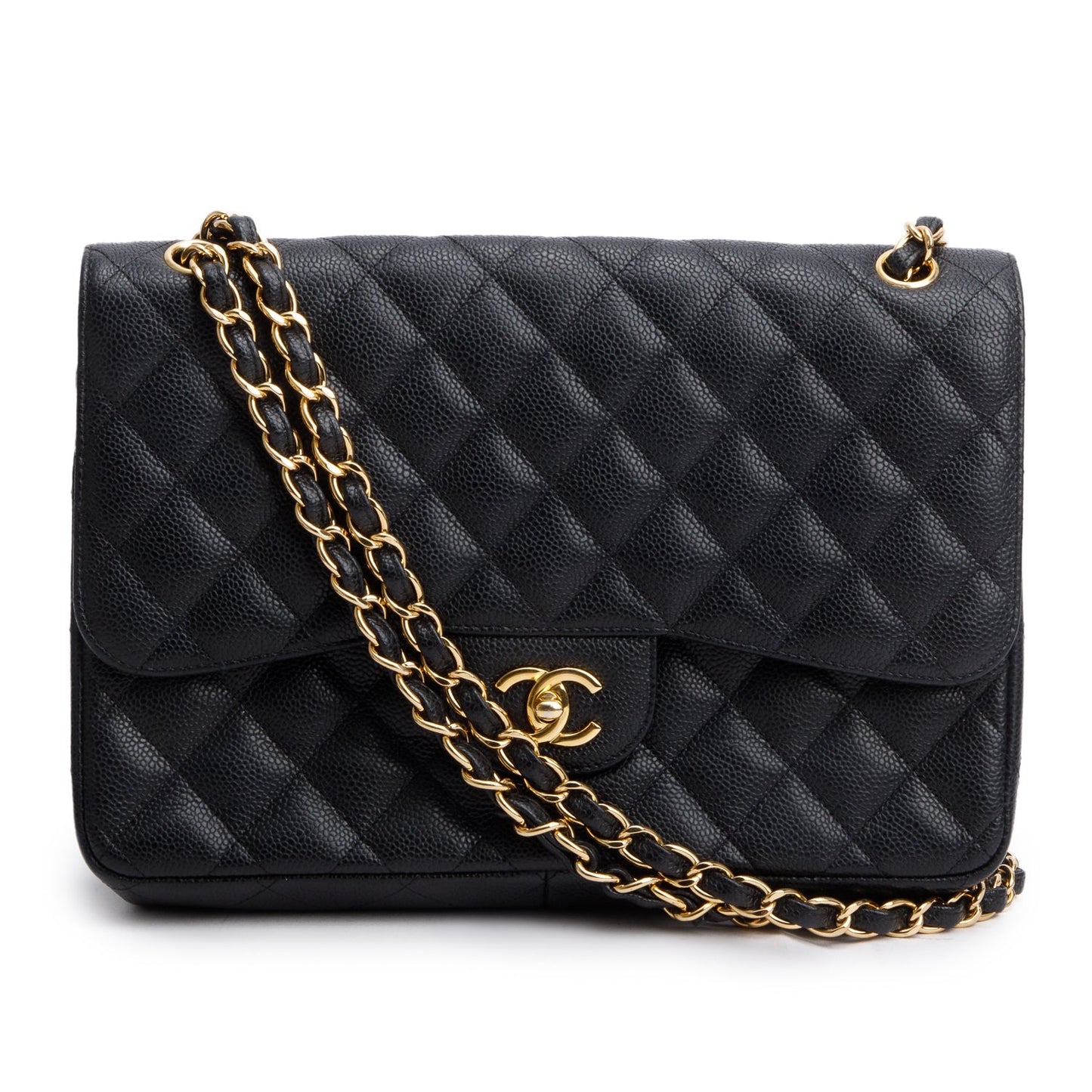 Chanel Black Caviar Jumbo Classic Double Flap Bag