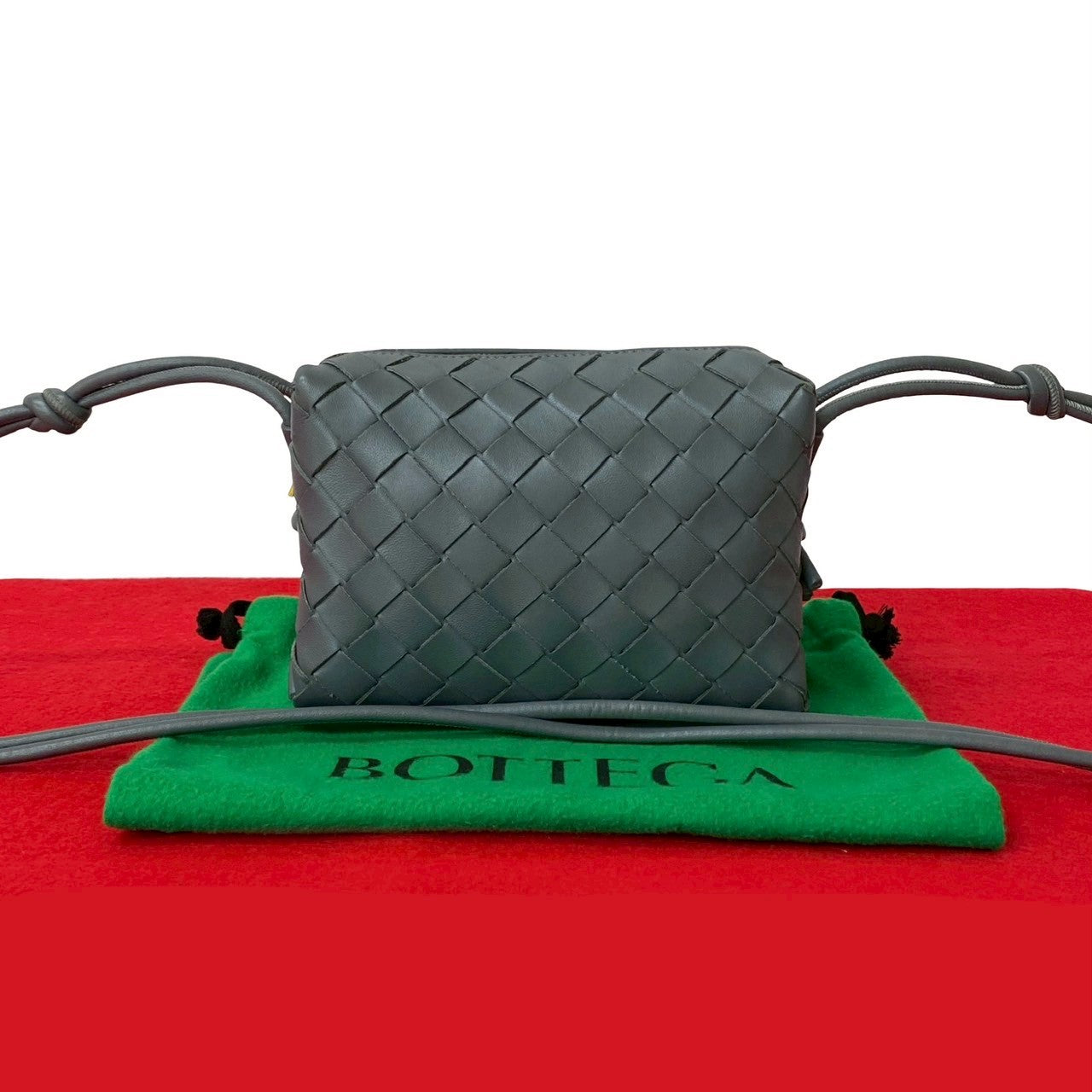 BOTTEGAVENETA Shoulder Bag leather gray Mini Loop Camera Bag