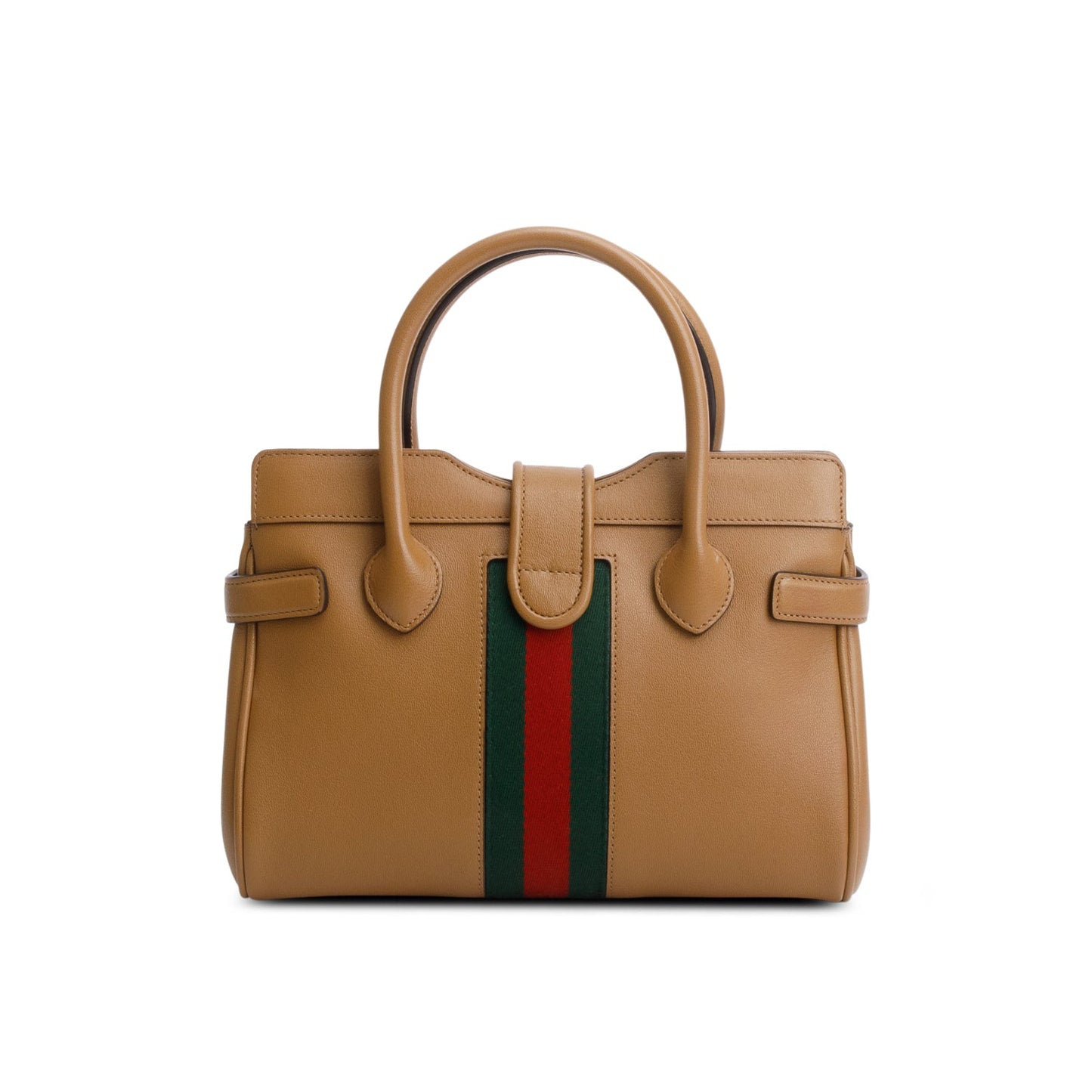 Gucci Brown Calfksin Leather Small Dahlia Handle Bag