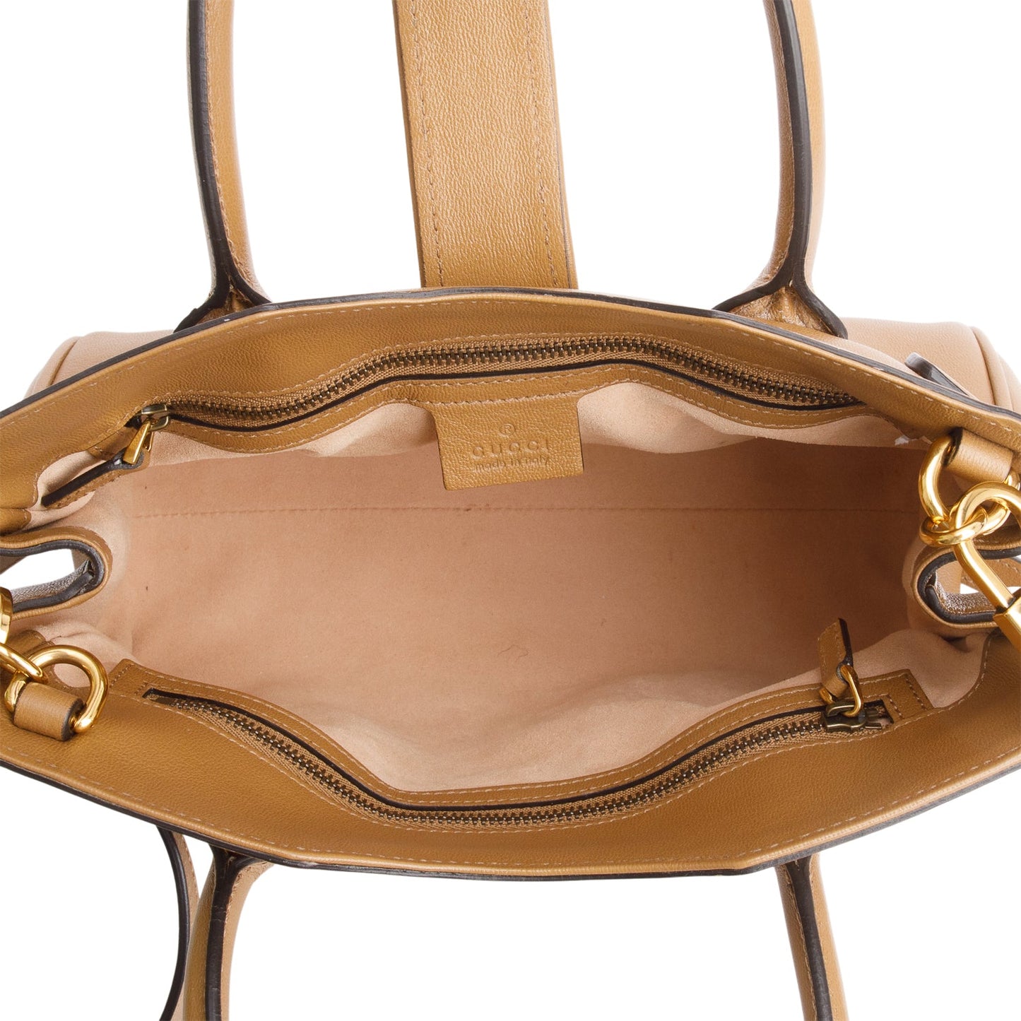 Gucci Brown Calfksin Leather Small Dahlia Handle Bag