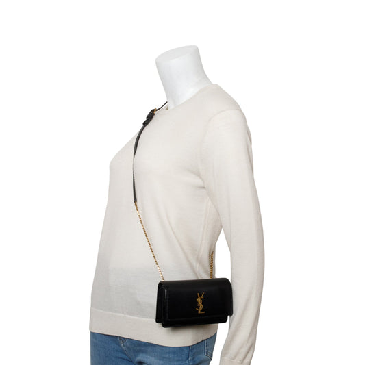 Saint Laurent 2022 Black Leather Baby Sunset Belt Bag