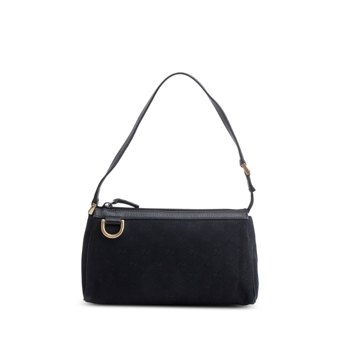 Gucci Black GG Canvas D Ring Abbey Pochette