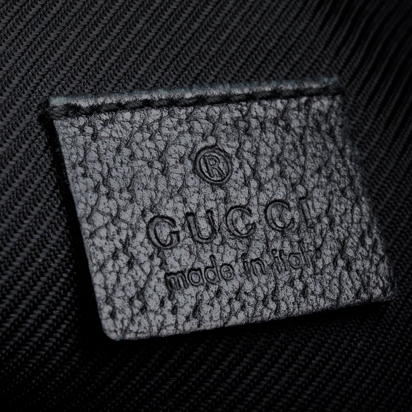 Gucci Black GG Canvas D Ring Abbey Pochette