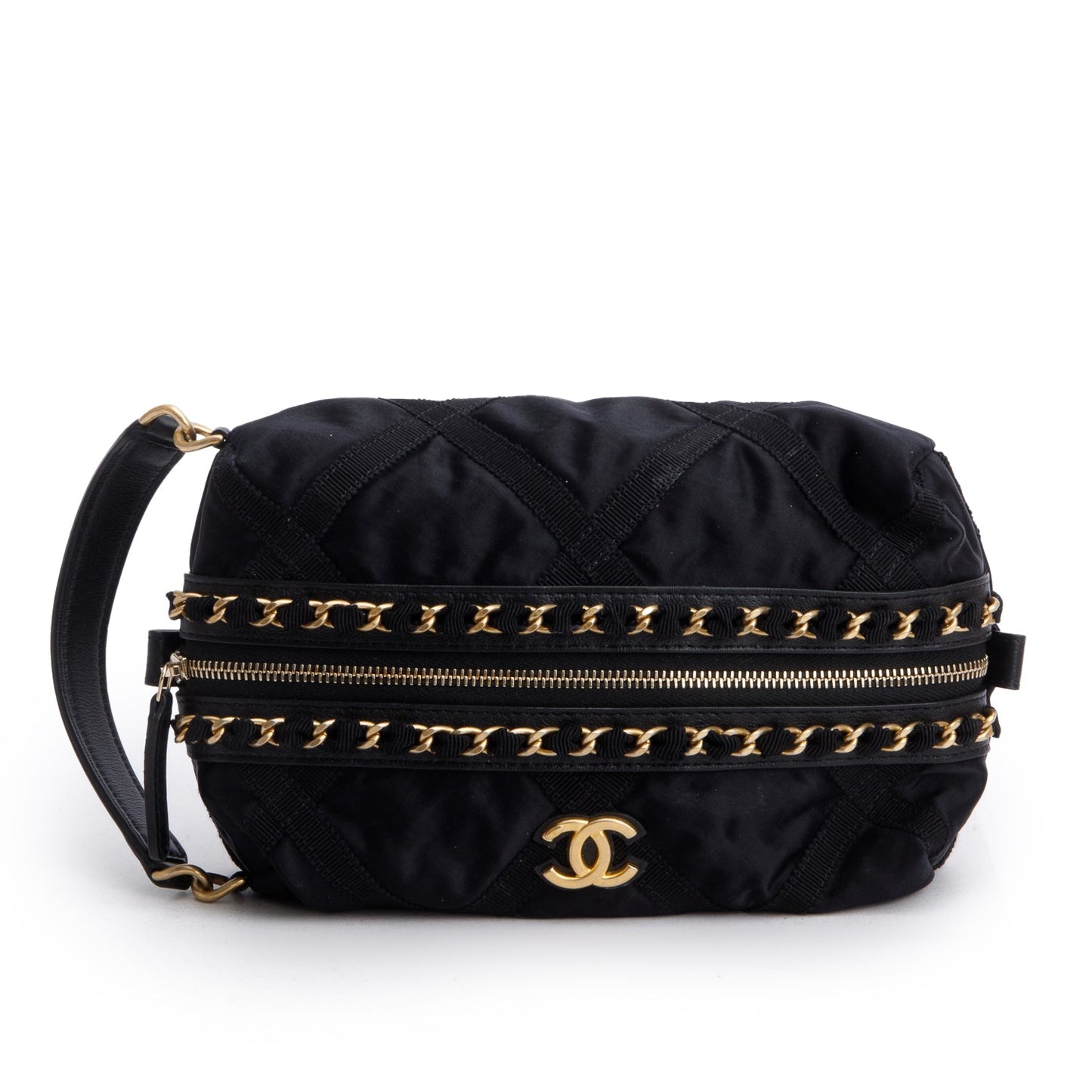 Chanel 2021 Black Nylon Grosgrain Lifestyle Pouch