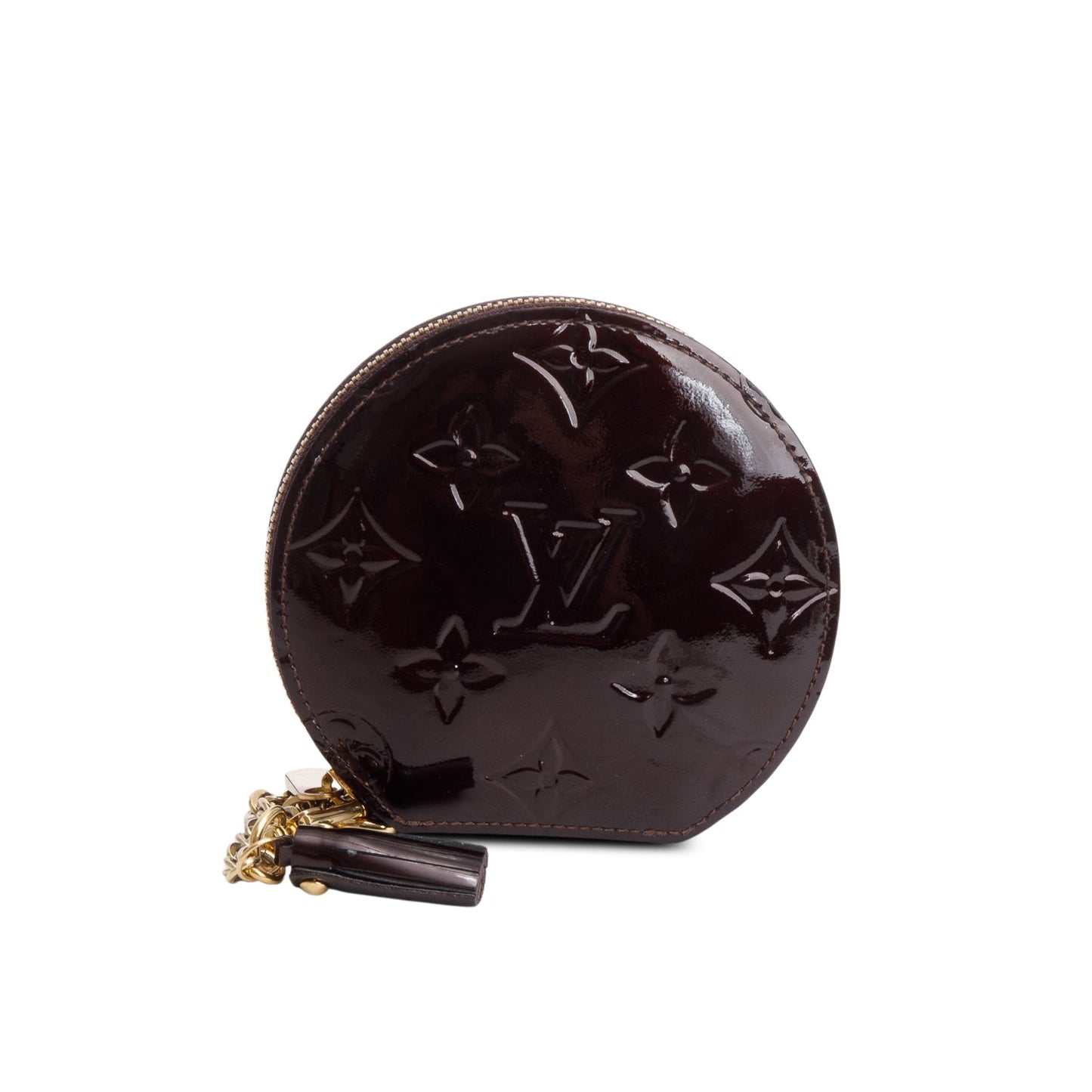 Louis Vuitton Burgundy Vernis Round Coin Purse