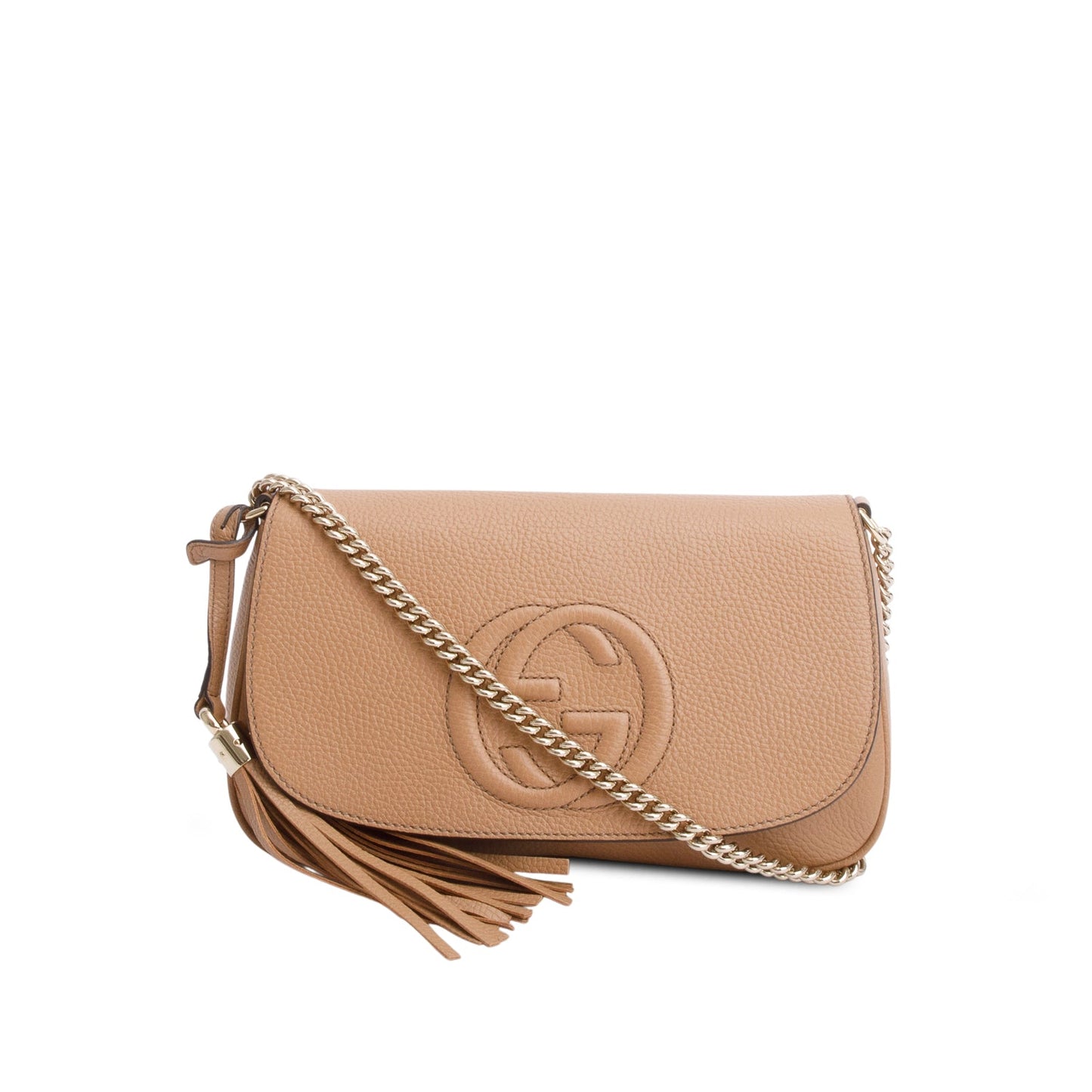 Gucci Brown Leather Medium Soho Chain Crossbody Bag