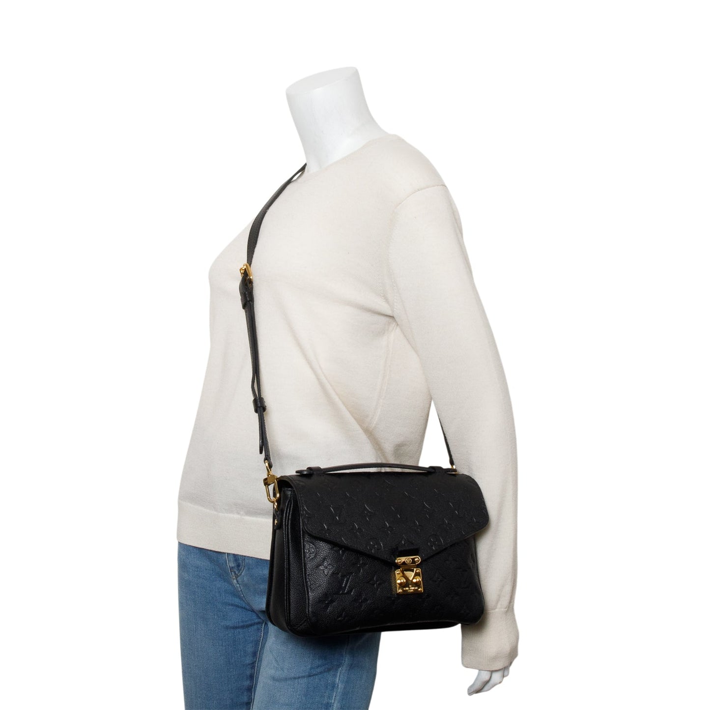 Louis Vuitton Black Monogram Empreinte Leather Pochette Metis
