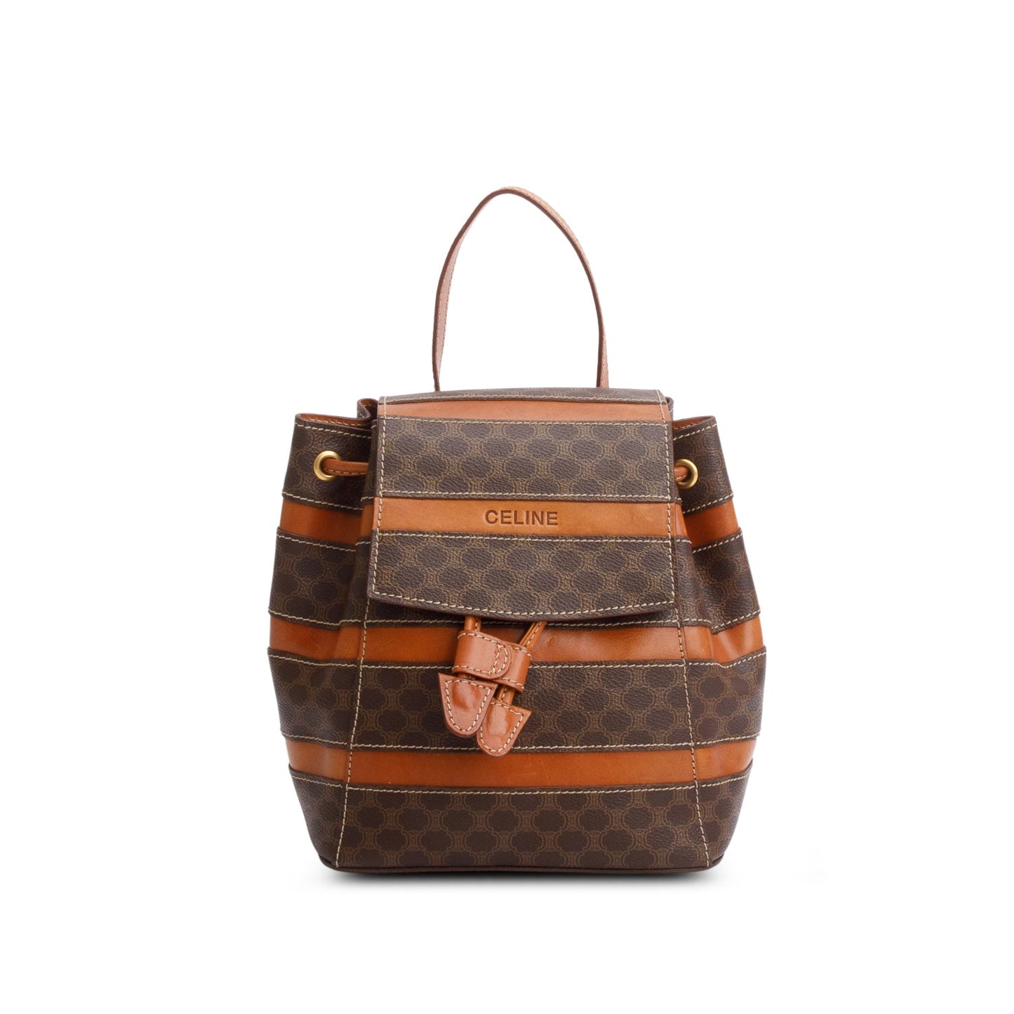 Celine Vintage Brown Monogram Macadam Backpack