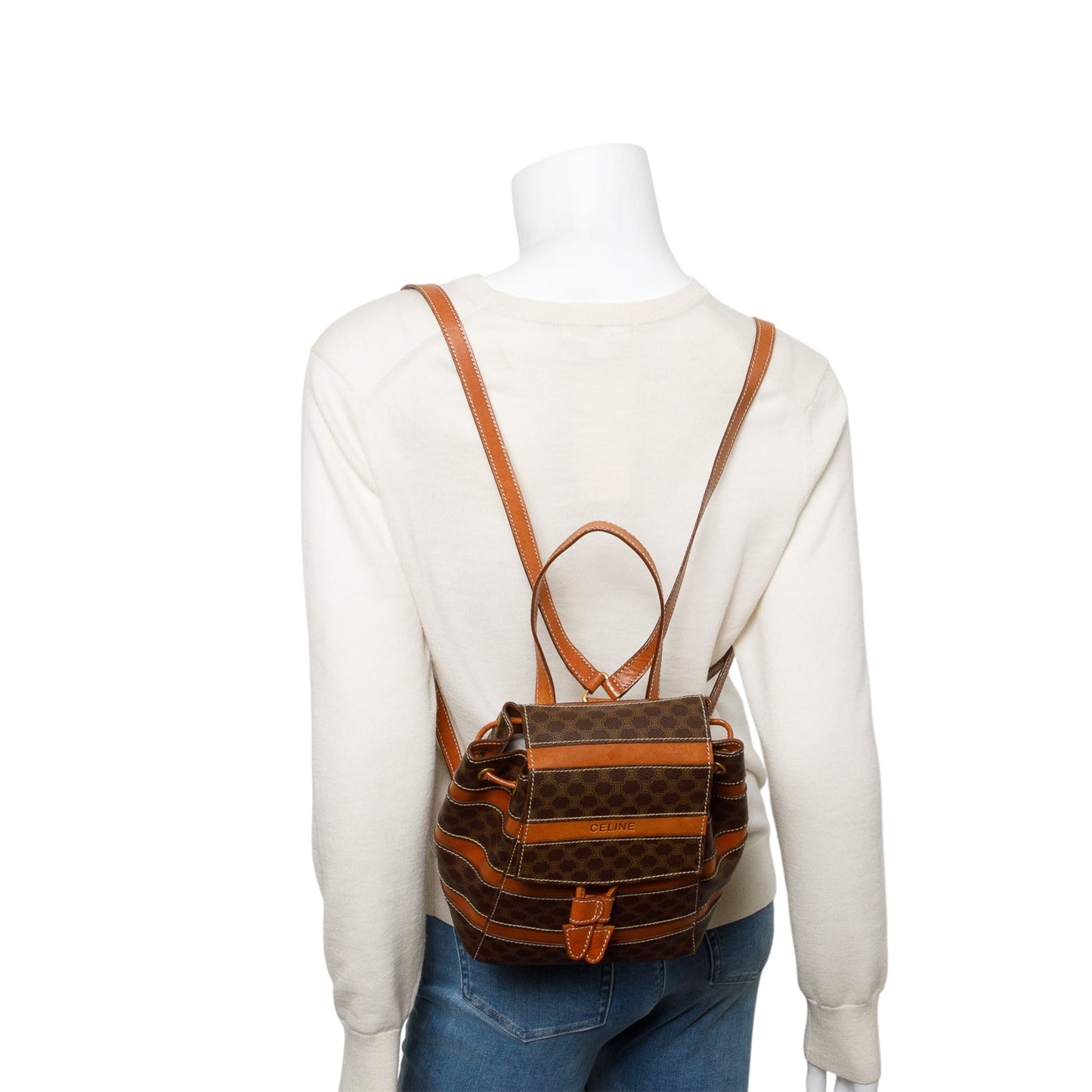 Celine Vintage Brown Monogram Macadam Backpack