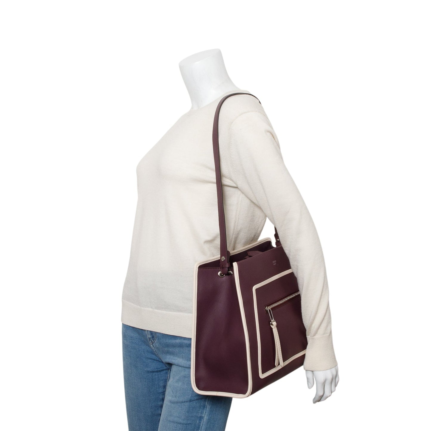 Fendi Purple Calfskin Medium Runaway Tote