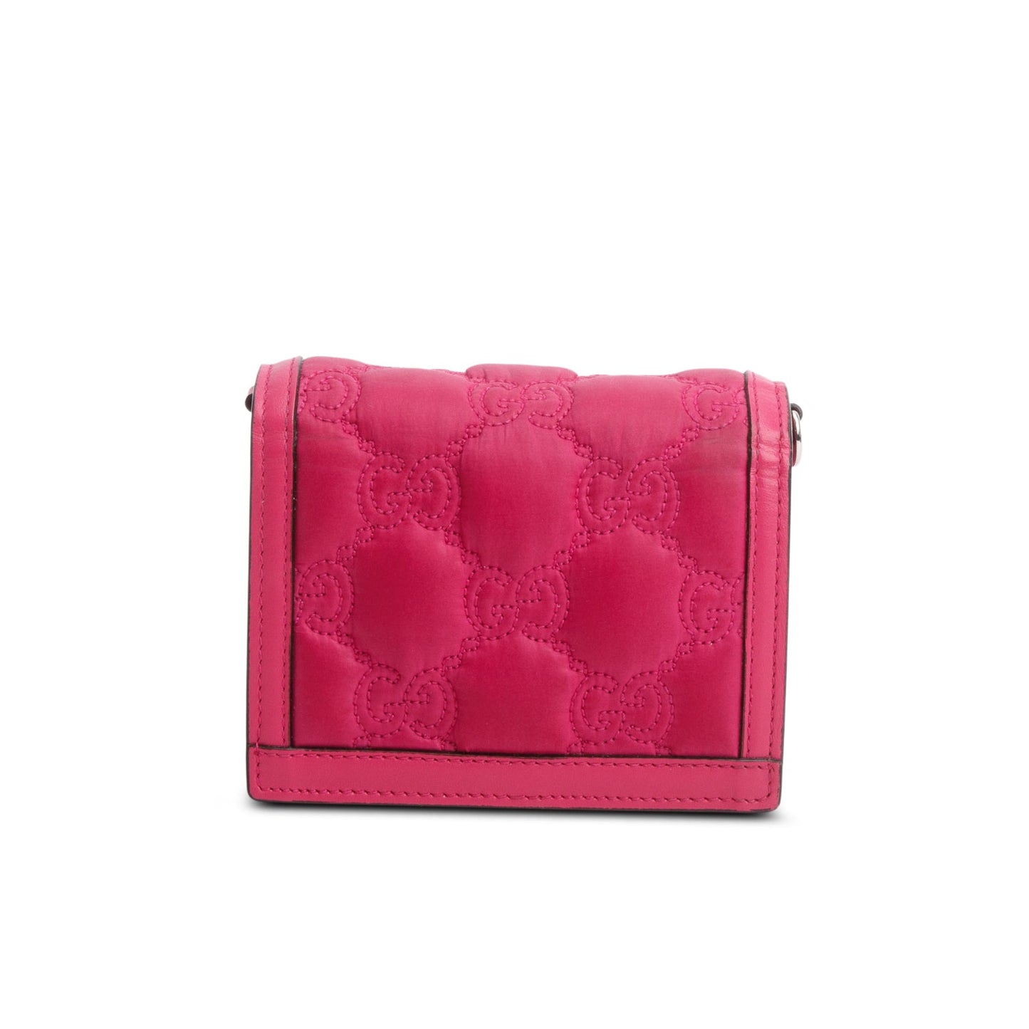 Gucci Pink Nylon Calfskin Enamel GG Matelasse Mini Bag