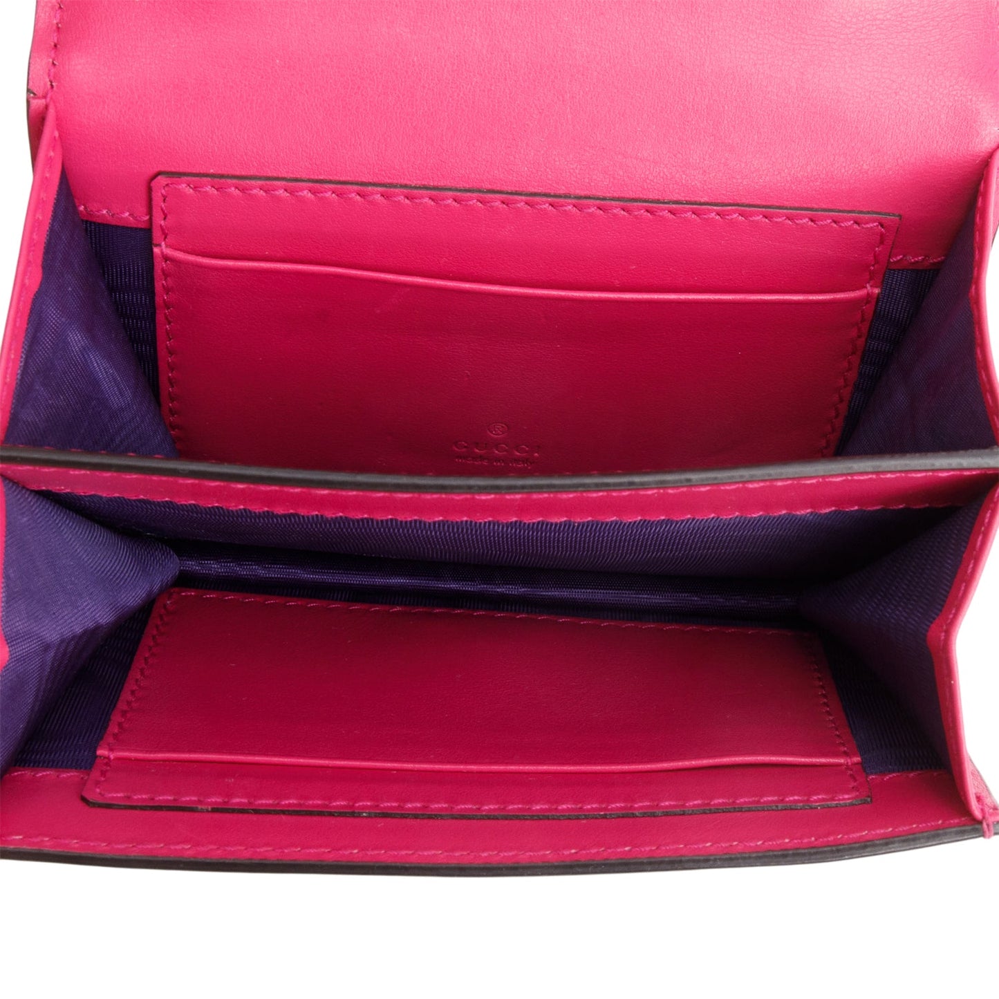 Gucci Pink Nylon Calfskin Enamel GG Matelasse Mini Bag