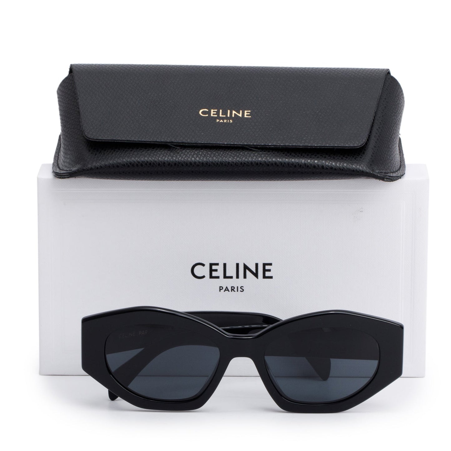 Celine CL40238U Black Cat Eye Triomphe Sunglasses