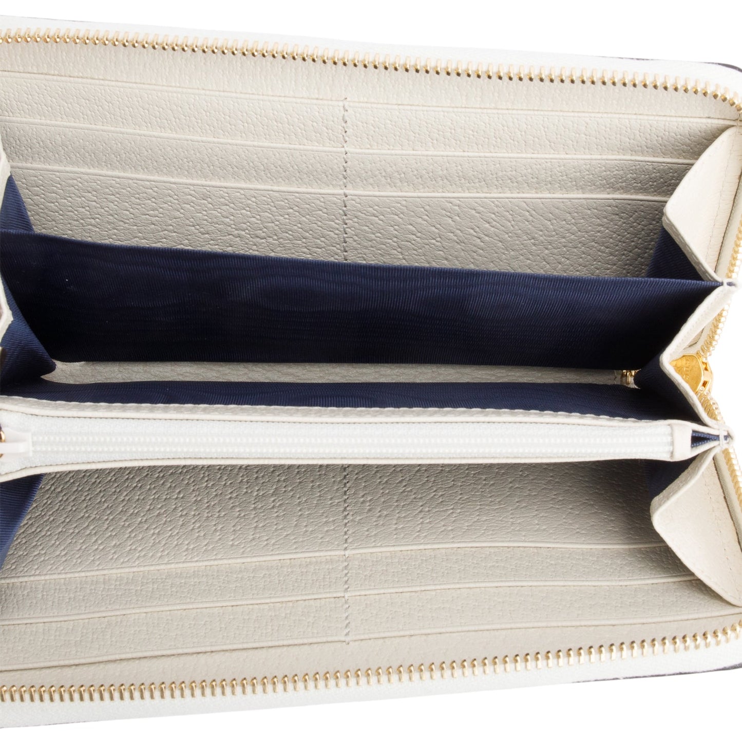 Gucci White Leather Web Ophidia GG Zip Around Wallet