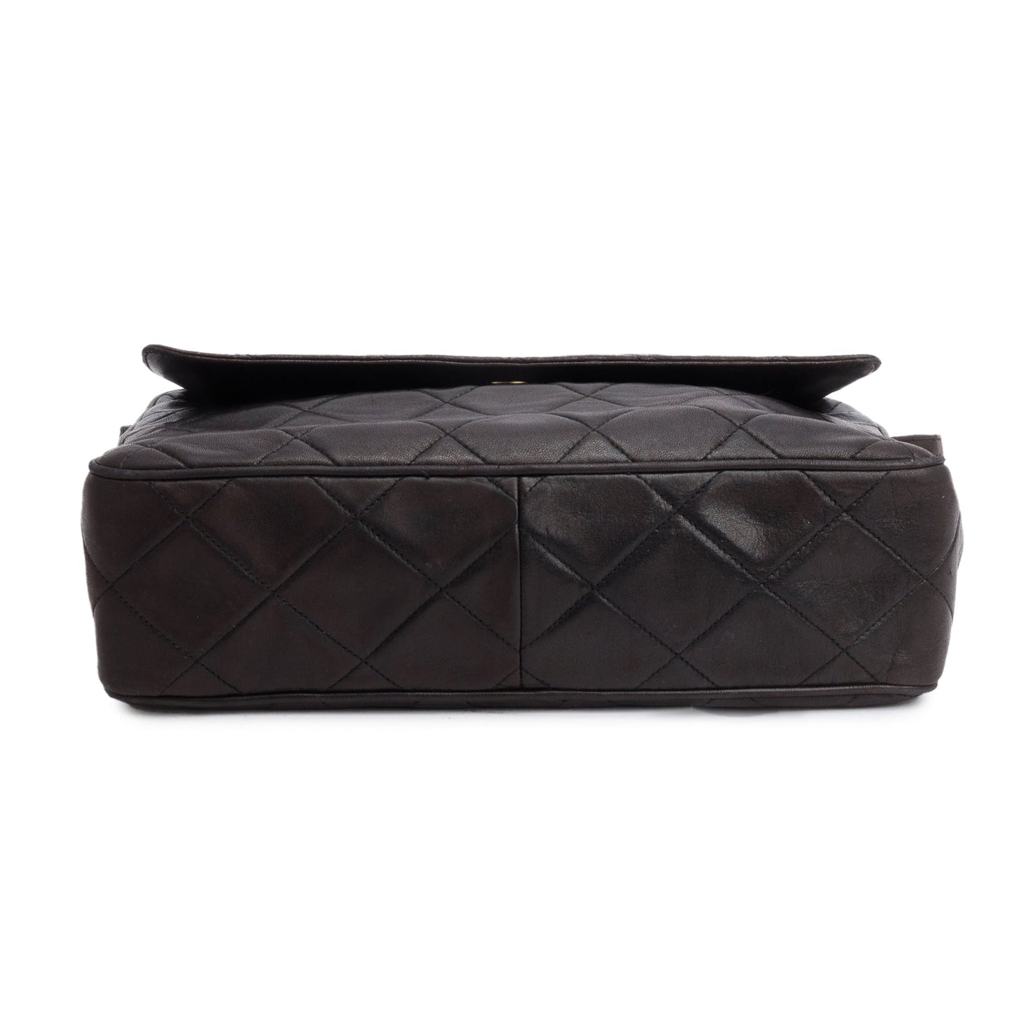 Chanel Vintage Black Lambskin Quilted CC Tassel Camera Bag