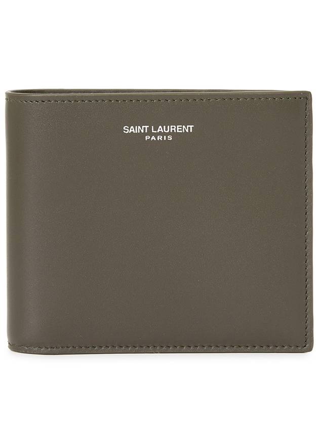 Luxury Saint Laurent Trending 2025 East West Leather Half Wallet Light Musk