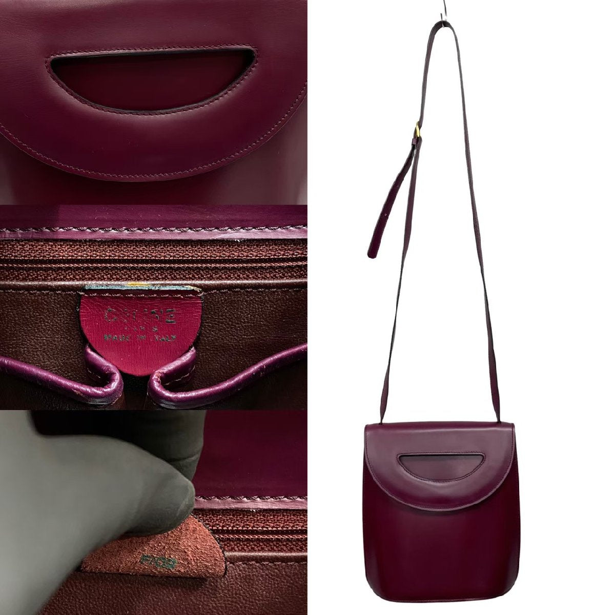 CELINE Shoulder Bag Box scarf wine-red Women