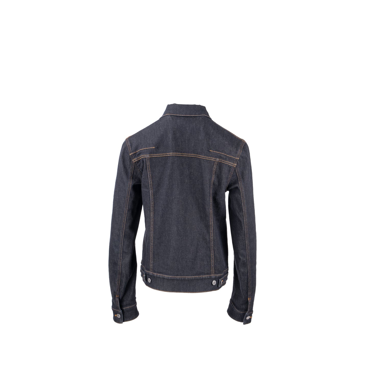 HOMME Size 50 Rope Zipper Pull Pocketed Jacket Cotton Dark Indigo Blue Denim