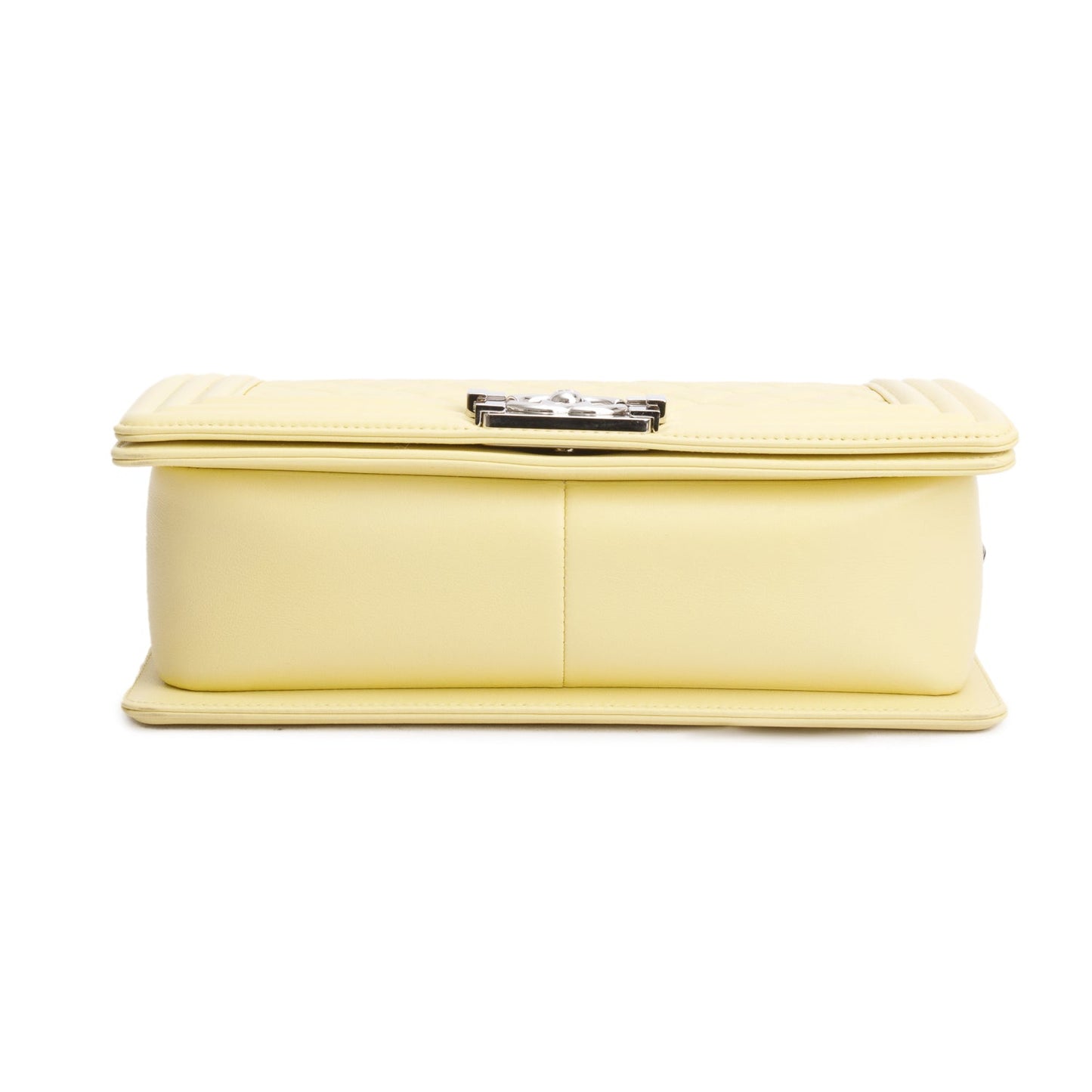 Chanel Yellow Quilted Lambskin Leather Medium Boy Bag