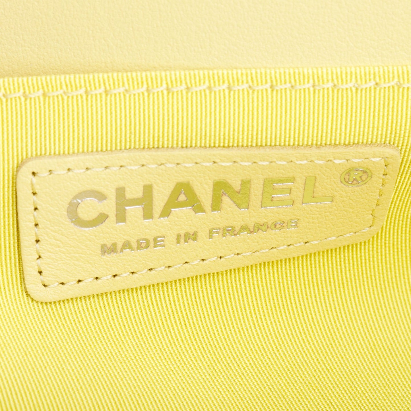 Chanel Yellow Quilted Lambskin Leather Medium Boy Bag