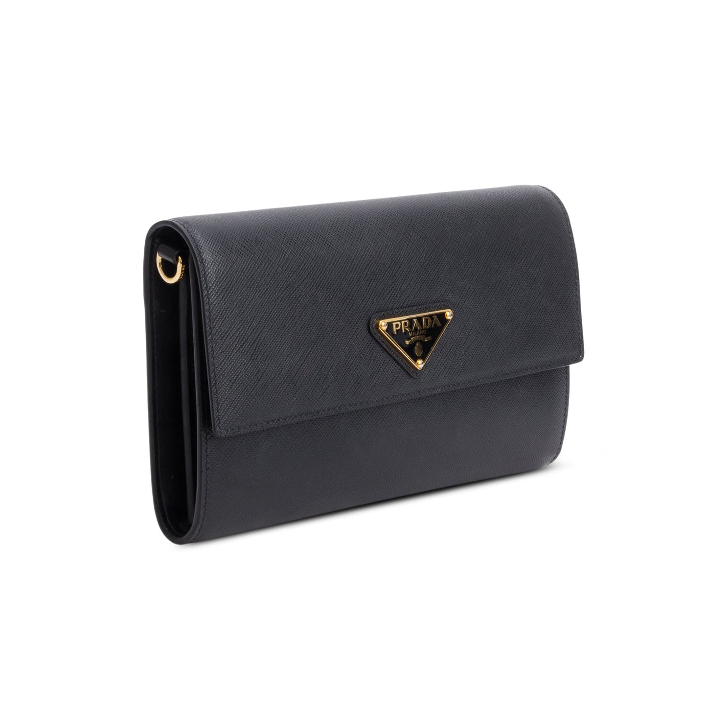 Prada Black Saffiano Leather Flap Wallet