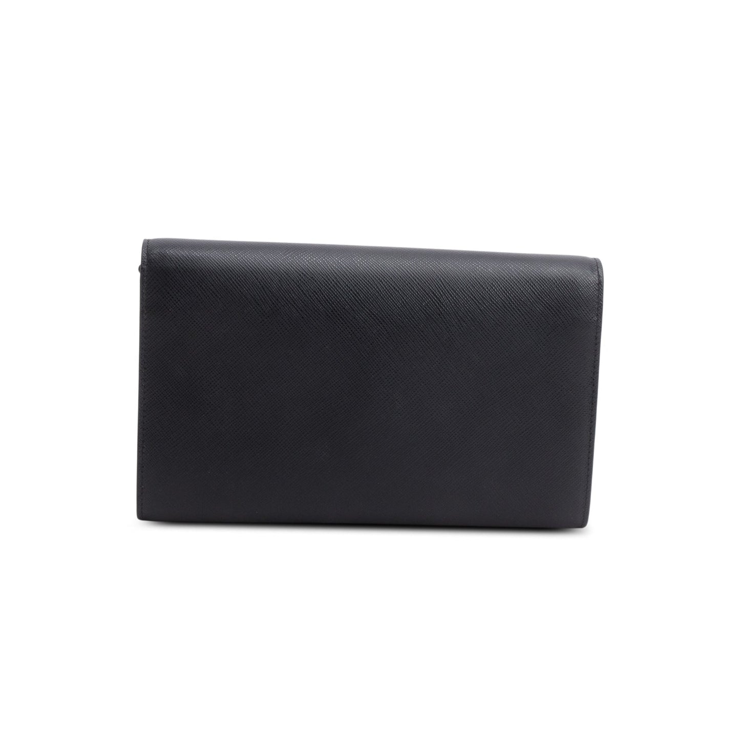 Prada Black Saffiano Leather Flap Wallet