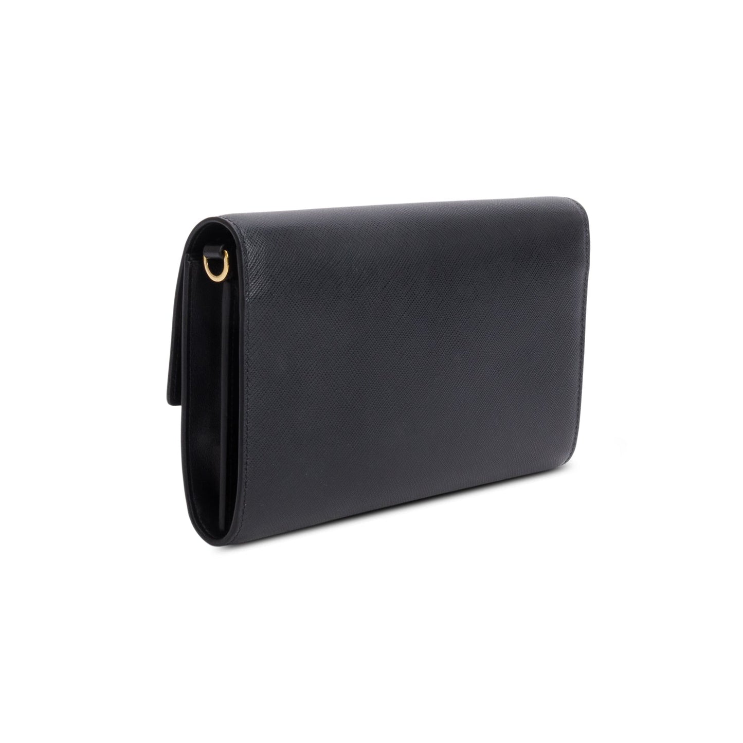 Prada Black Saffiano Leather Flap Wallet