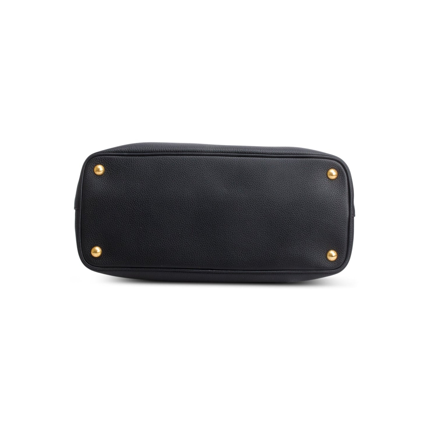 Prada Black Vitello Phenix Cuir Medium Double Bag