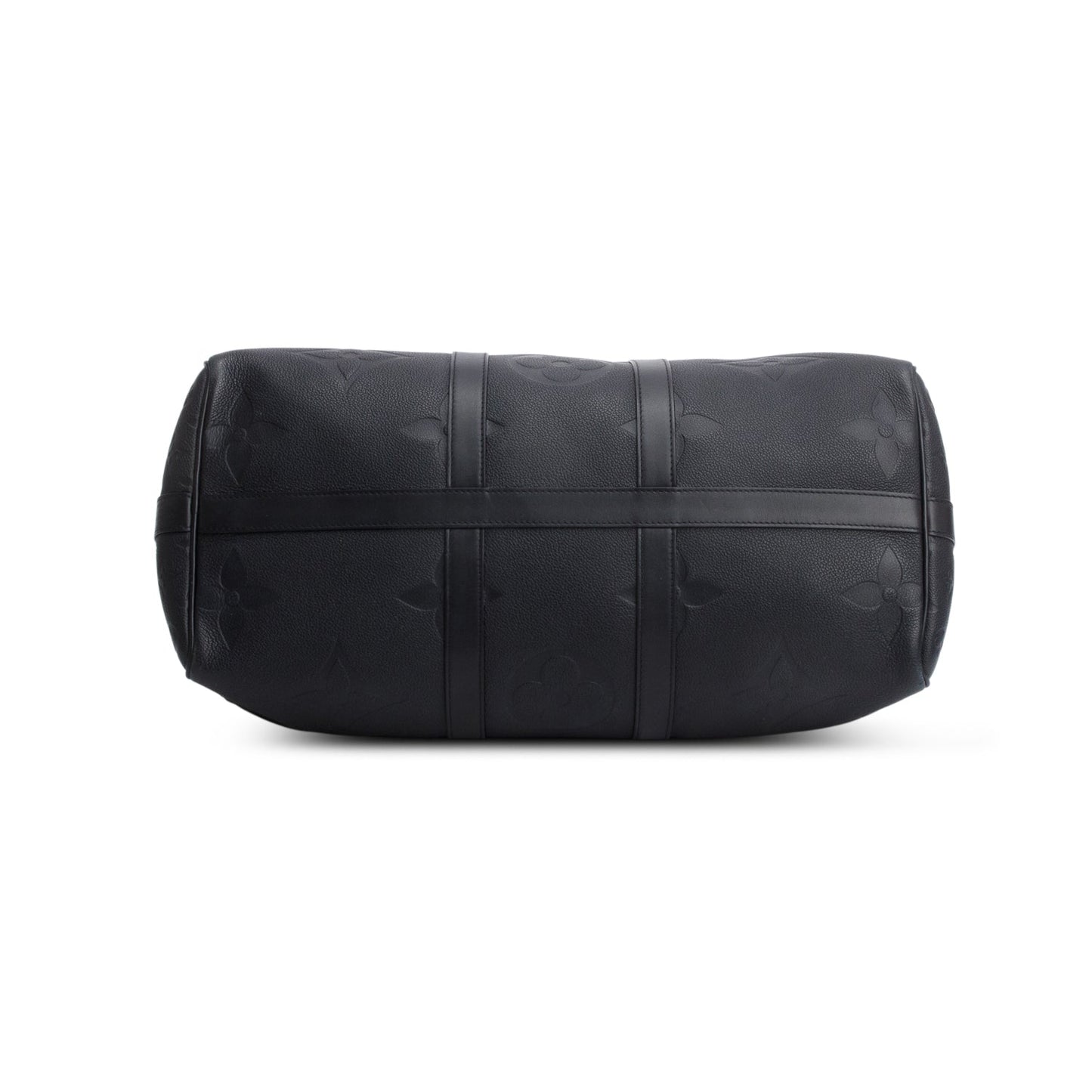Louis Vuitton 2021 Black Monogram Empreinte Giant Leather Keepall Bandouliere 45