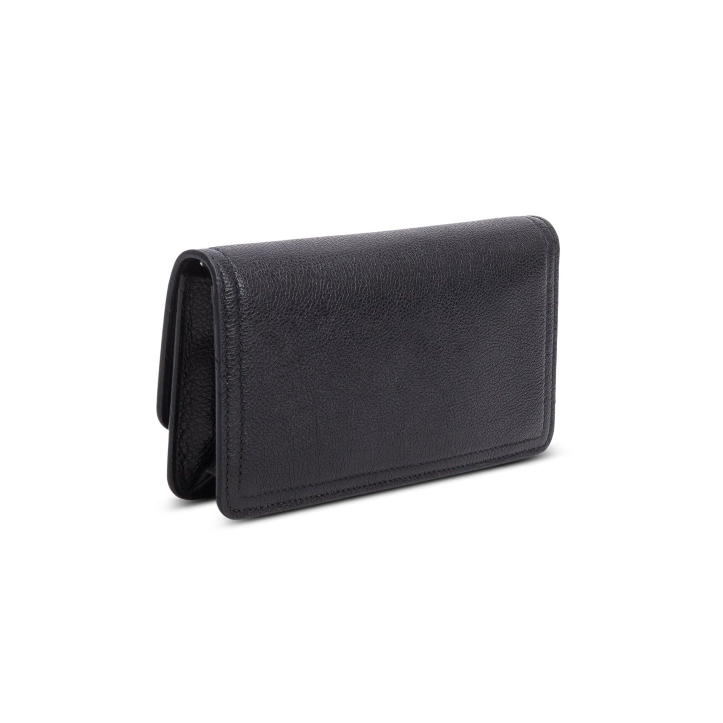 Prada Black Glace Calf Etiquette Wallet on Chain