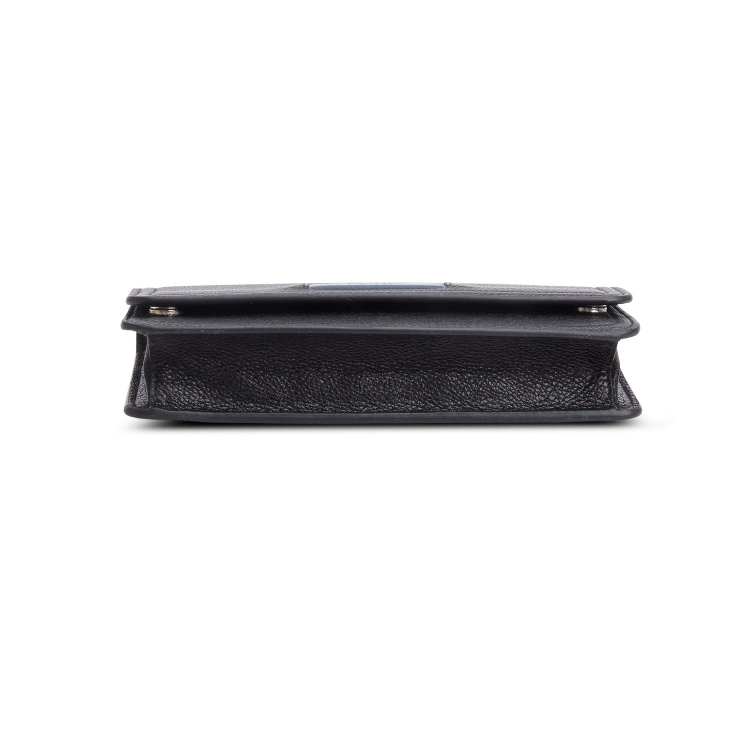 Prada Black Glace Calf Etiquette Wallet on Chain